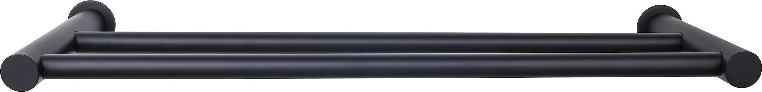 Top Knobs Hopewell Flat Black Double Towel Bar for Bathroom - 24 Inch Bath Towel Rod, Matte Black Finish - Perfect for Modern Bathrooms, Spa Style Decor, and Guest Bath Accessories