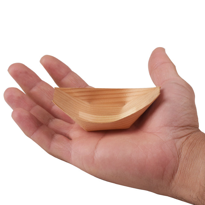 Premium Poplar Wood Serving Boat - 3.75 Inch Small Appetizer Tray for Cheese, Nuts, and Party Snacks - Perfect for Entertaining, Charcuterie Boards, and Home Decor