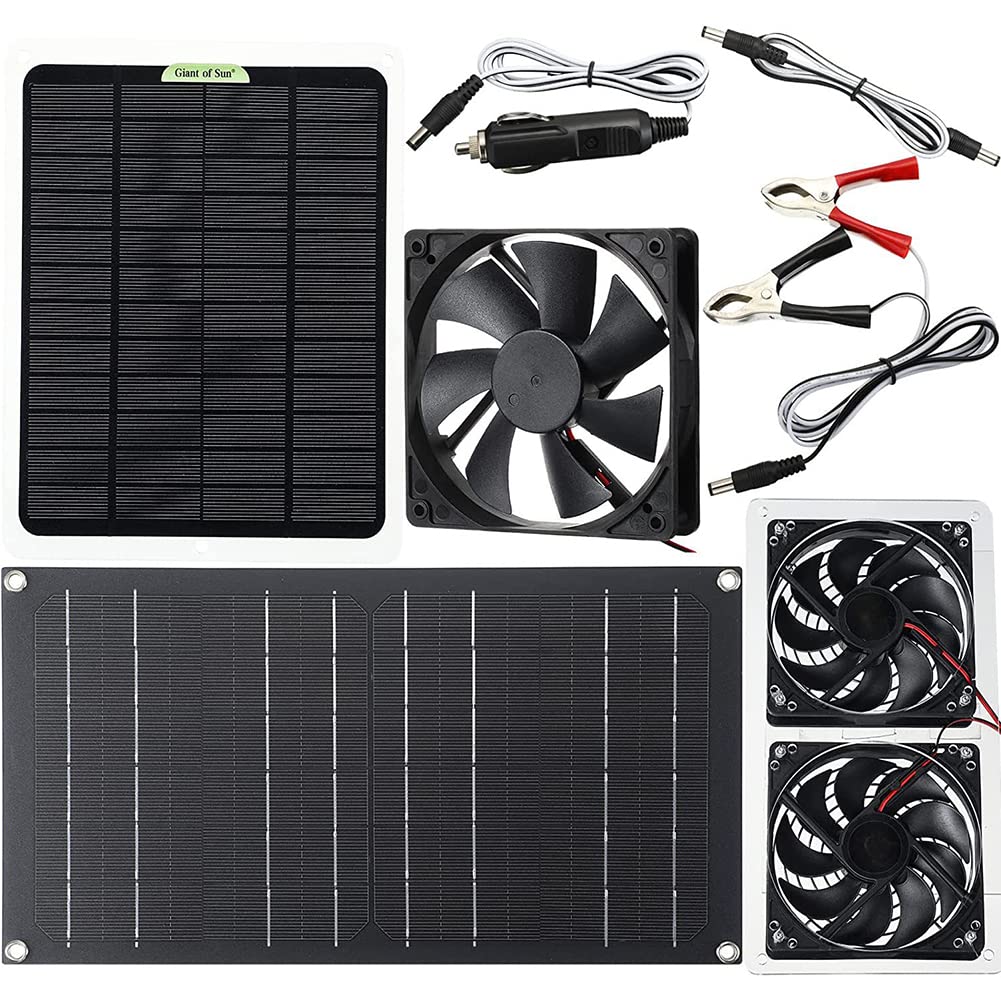 10W Solar Powered Exhaust Fan - Waterproof Greenhouse Ventilation Fan with Solar Panel - Ideal for Chicken Coops, Pet Houses, Sheds & Greenhouses - Perfect for Outdoor Cooling & Air Circulation