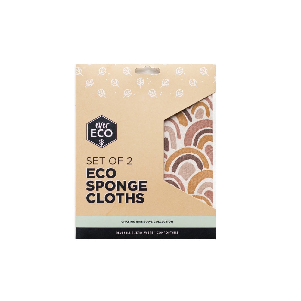 EVER ECO Reusable Sponge Cloths - Eco-Friendly Kitchen Cleaning Pads, Rainbow & Palm Springs Collections | Perfect for Dishwashing, Counter Cleaning & Sustainable Home Use
