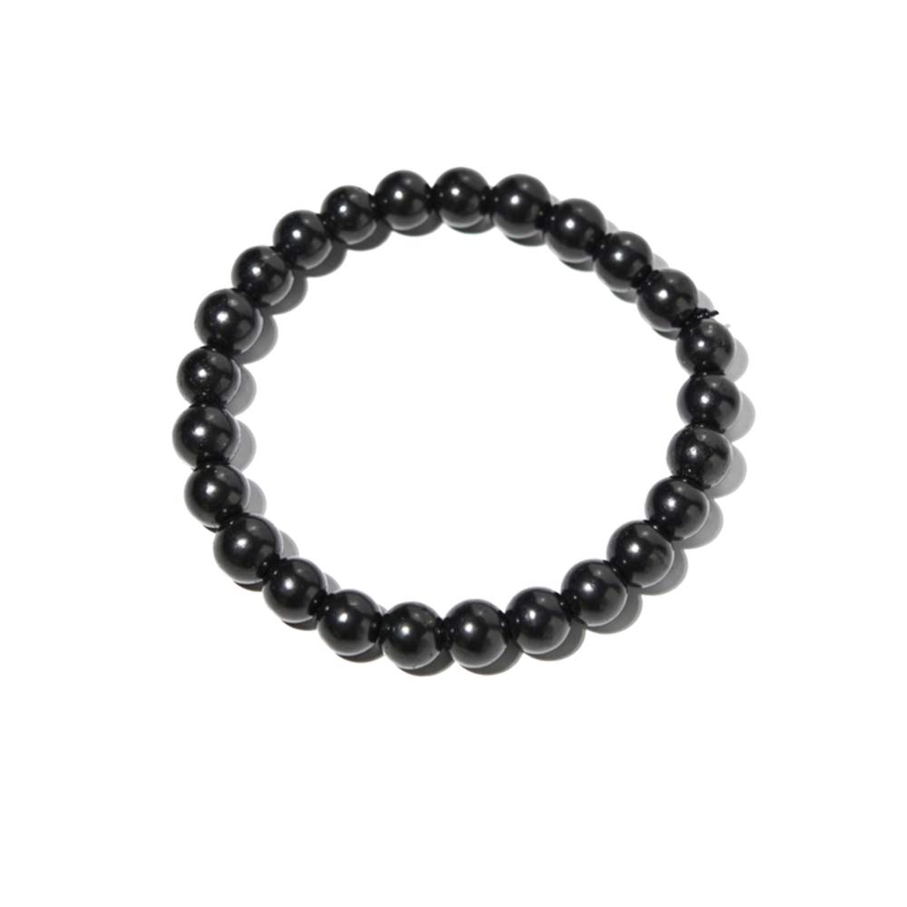 Shungite Bracelet for Women & Men - 8mm Element Harmonia Semi-Stretch Protection Bracelet with Natural Shungite Stones - EMF Shield, Negative Energy Protection - Perfect for Meditation, Yoga & Daily Wear