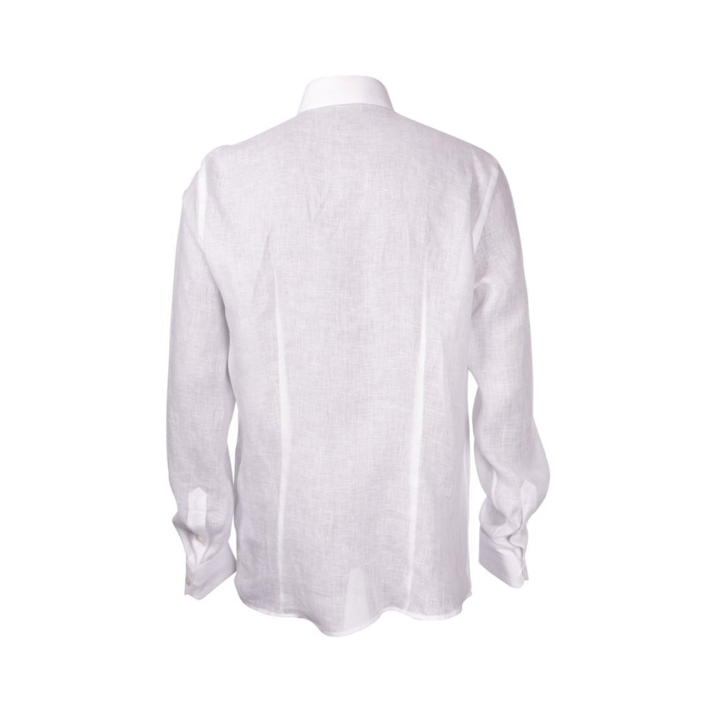 GRAN SASSO Premium Linen Button Down Long Sleeve Shirt for Men - Classic White Casual Shirt | Perfect for Office, Business Meetings & Summer Outfits