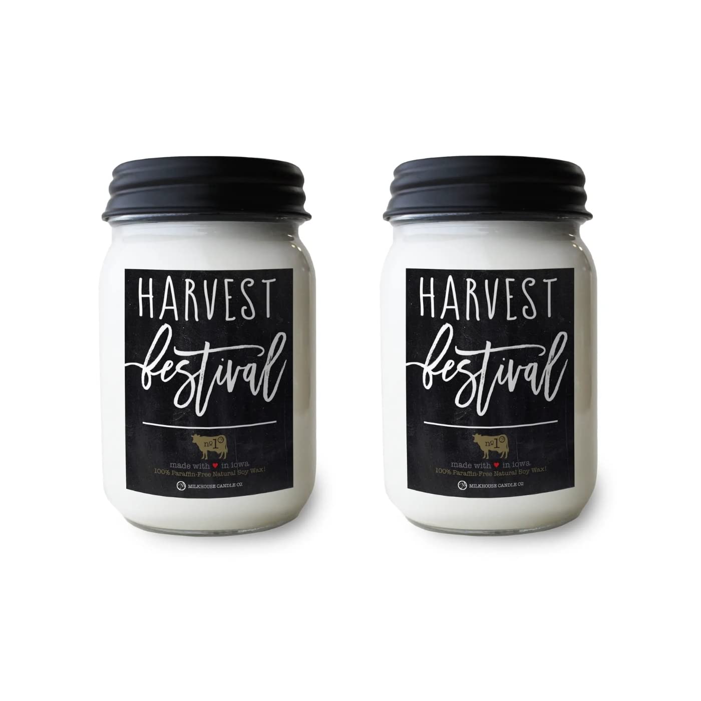 Harvest Festival Soy Candles 2-Pack - 13oz Mason Jar Home Decor for Fall & Thanksgiving