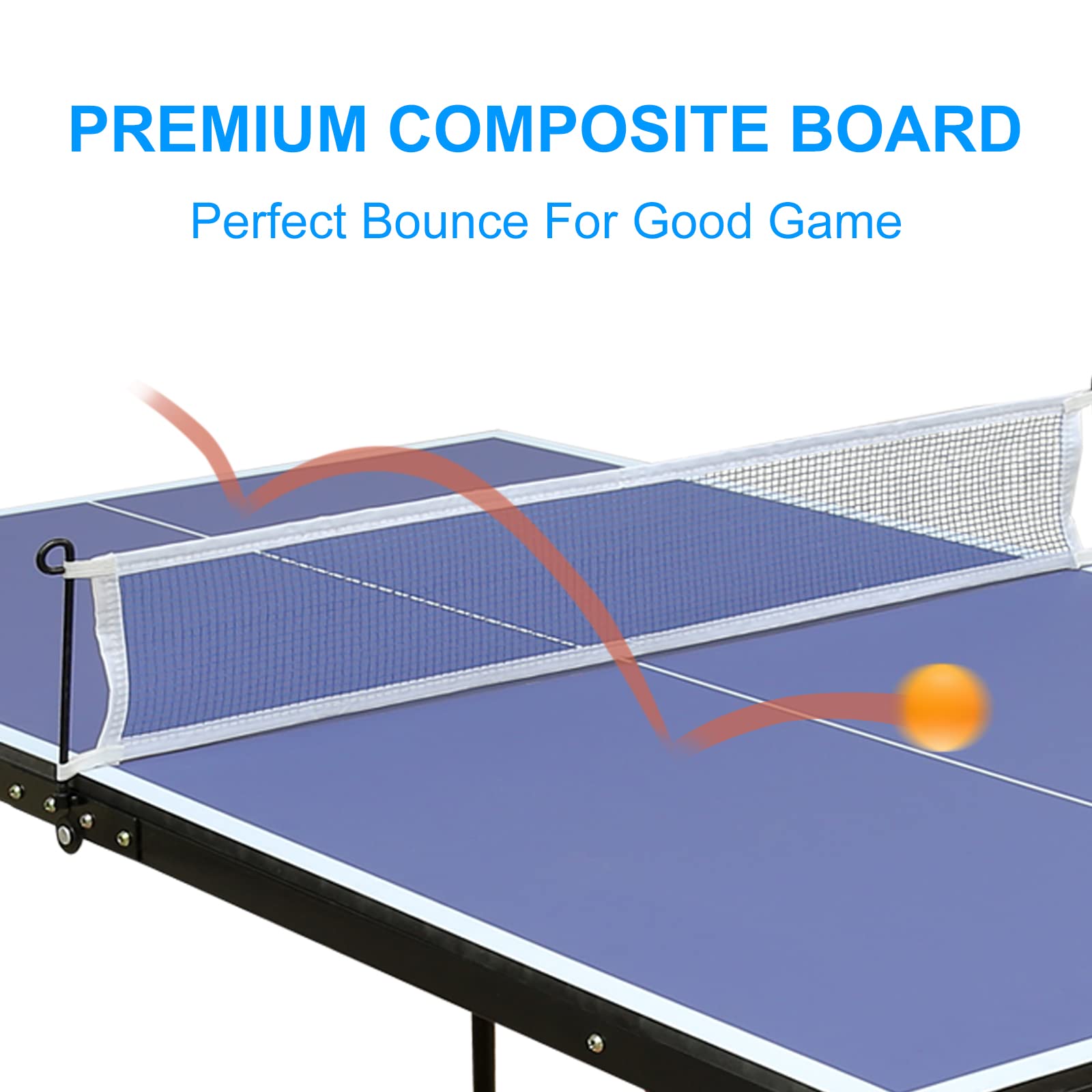 Foldable & Portable Ping Pong Table Set for Indoor & Outdoor Games - Professional Table Tennis Equipment for Home, Office, Backyard, and Gym Use