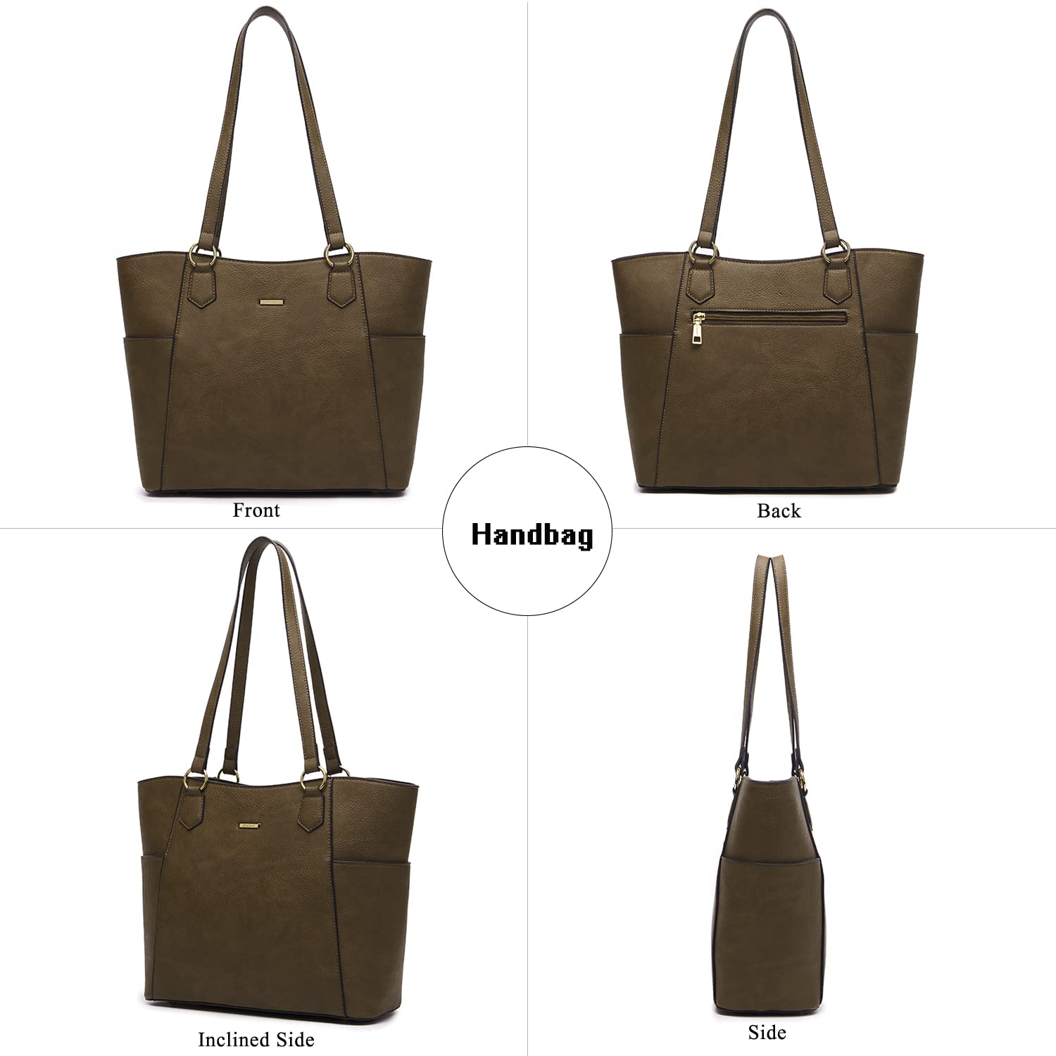 Women's Tote & Crossbody Bag Set - Large Shoulder Purse for Work & Travel