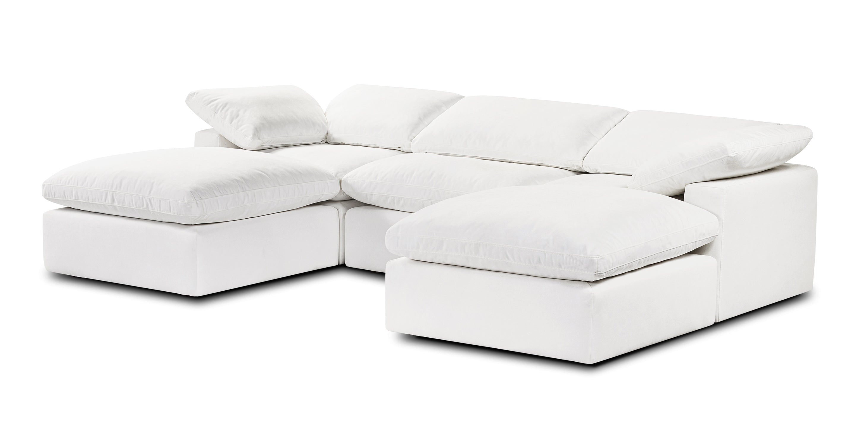 5-Seat Aspen Modular Double Chaise Sectional Sofa - Modern L-Shaped Living Room Couch for Family Gatherings & Movie Nights