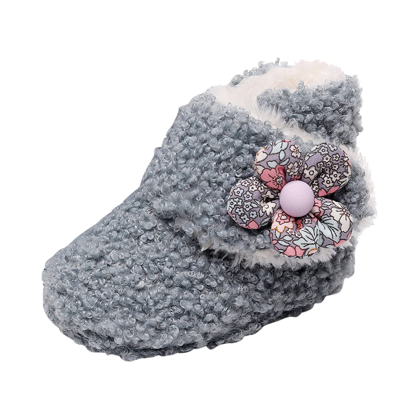 9-Month Baby Girl & Boy Soft Plush Warm Winter Boots - Non-Slip Hard Sole Infant Walkers for Snow & First Steps | Cozy Cotton Booties for Toddlers
