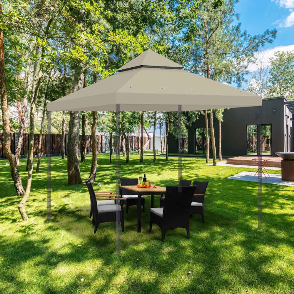 10x10 ft Waterproof Gazebo Canopy Replacement Top - Durable Outdoor Shade Cover for Patio, Deck, Backyard, and Garden Parties