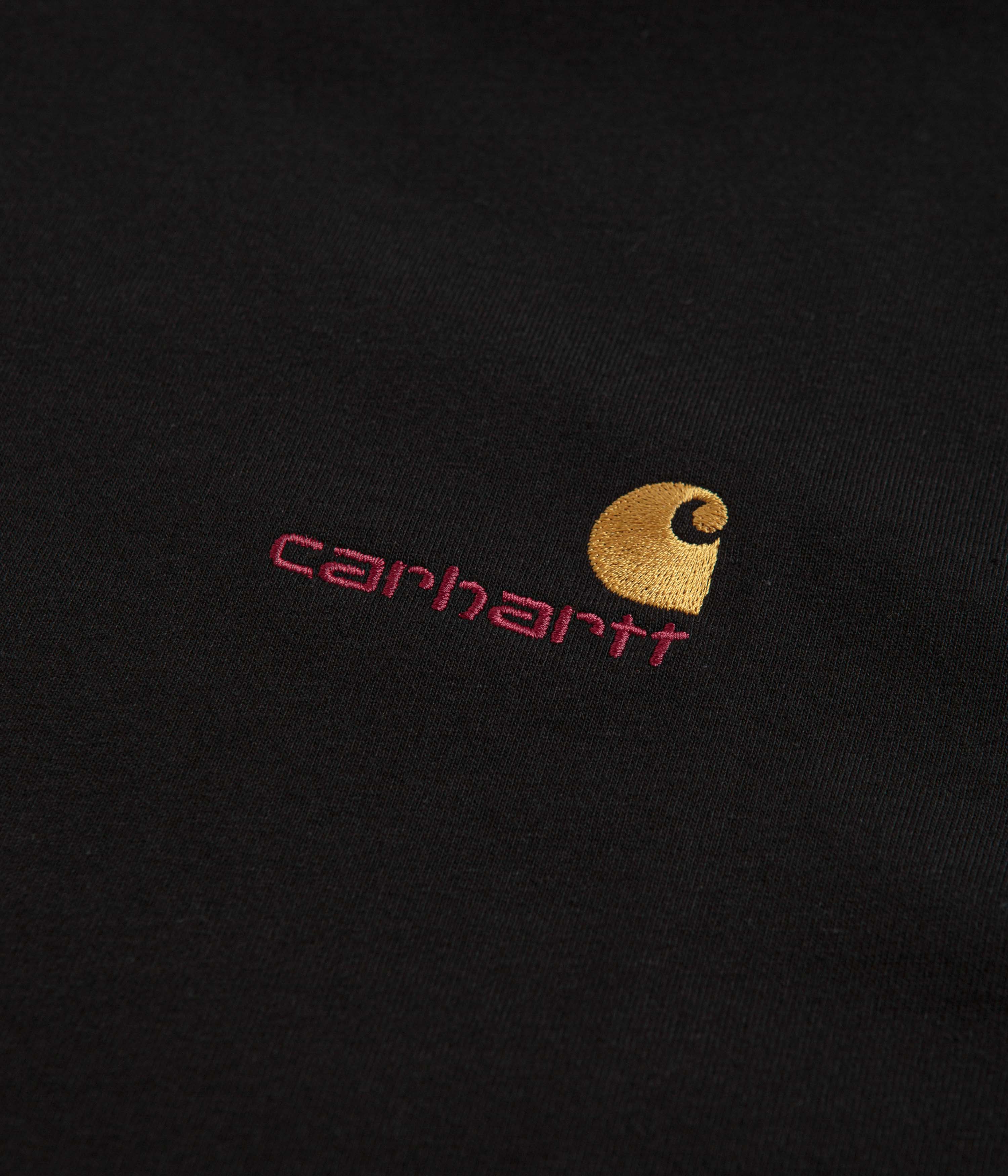 Carhartt American Script T-Shirt for Men - Black Cotton Short Sleeve Tee - Casual Wear & Workwear