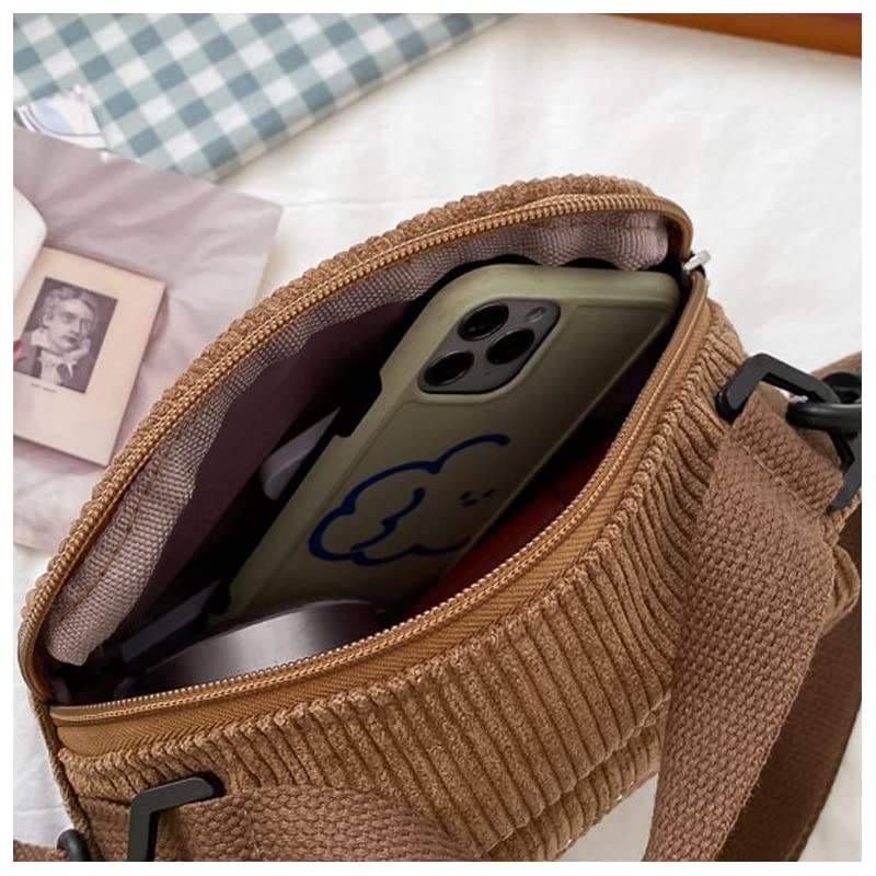GGOOB Kawaii Crossbody Bag with Wallet - Stylish Corduroy Purse for Women | Perfect for Everyday Use, Travel & Shopping