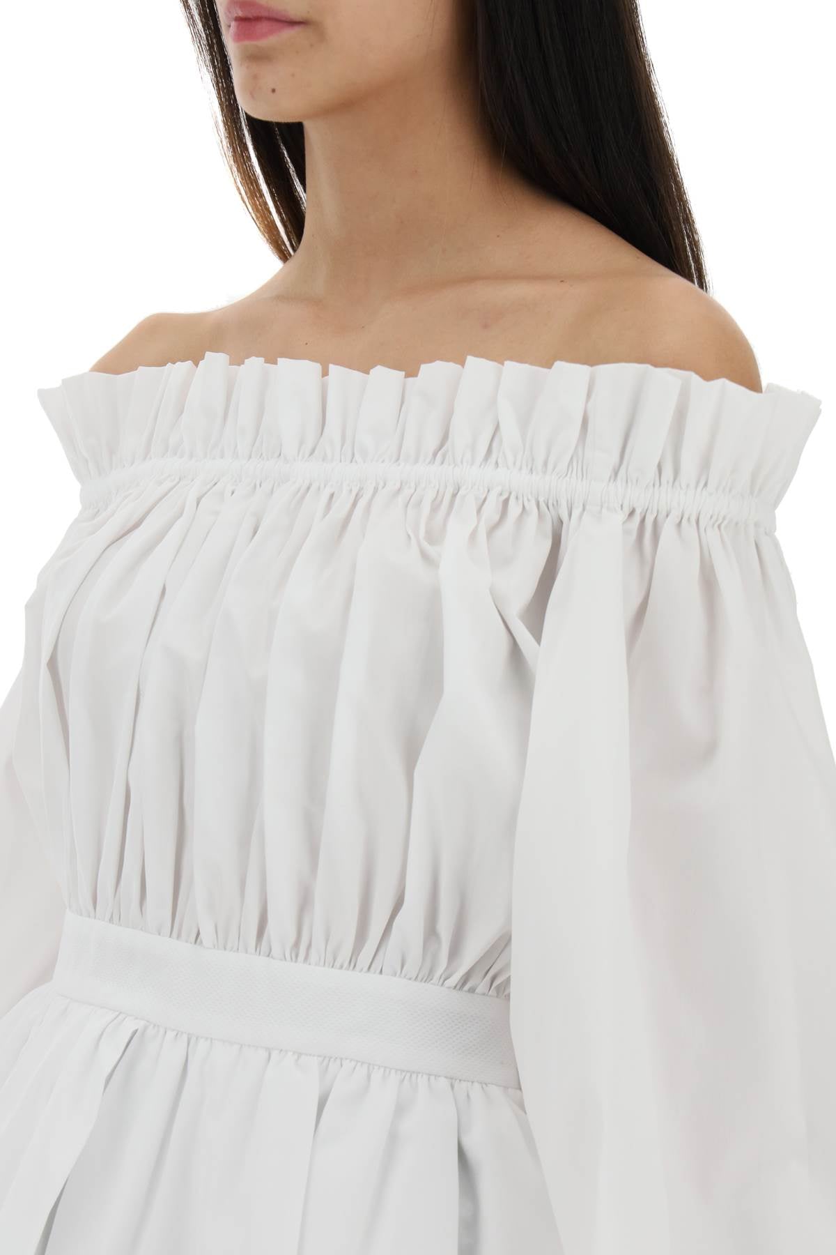 Alexander McQueen Ruched Poplin Blouse for Women - Elegant & Stylish Office Wear & Evening Outfits