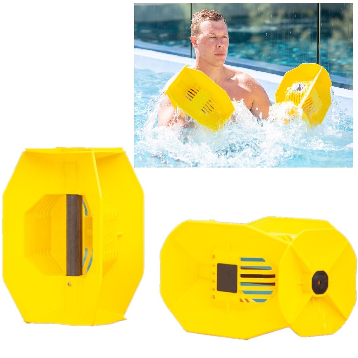 Hydro Tone HYDRO-BELL Water Dumbbells for Pool Workouts - Pair of Aquatic Exercise Weights for Strength Training, Water Aerobics & Swim Fitness - Ideal for Home Pools, Therapy & Senior Water Workouts