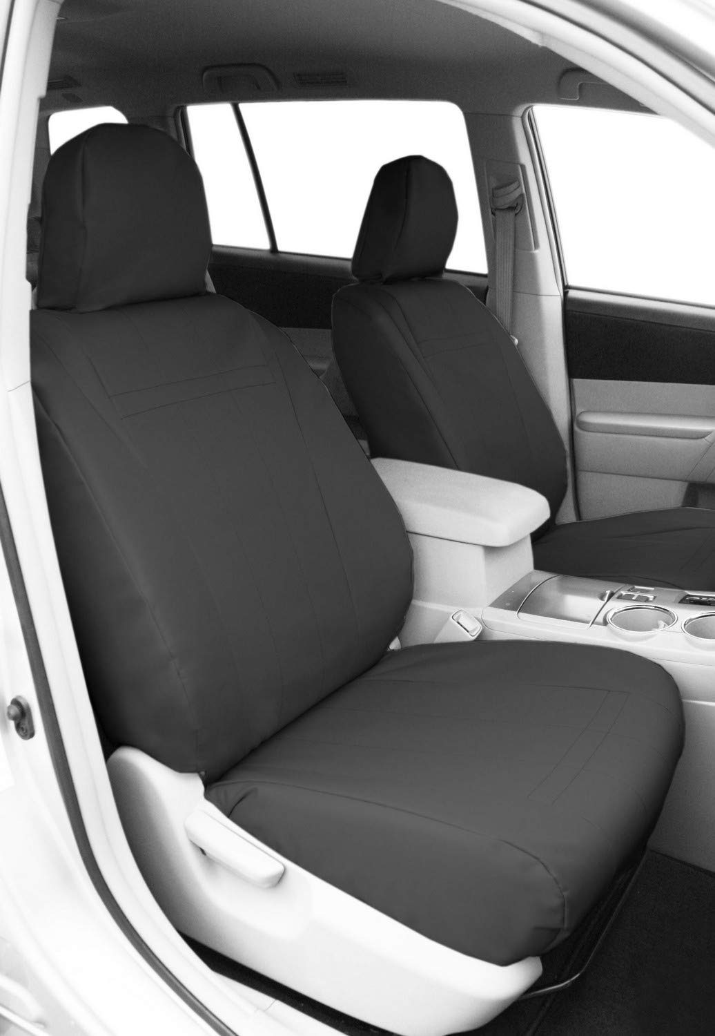 CalTrend Premium Cordura Seat Covers for 2006-2009 Nissan Quest - Charcoal Front Captain Chairs with Insert & Trim | Durable Protection for Family Road Trips & Daily Commutes