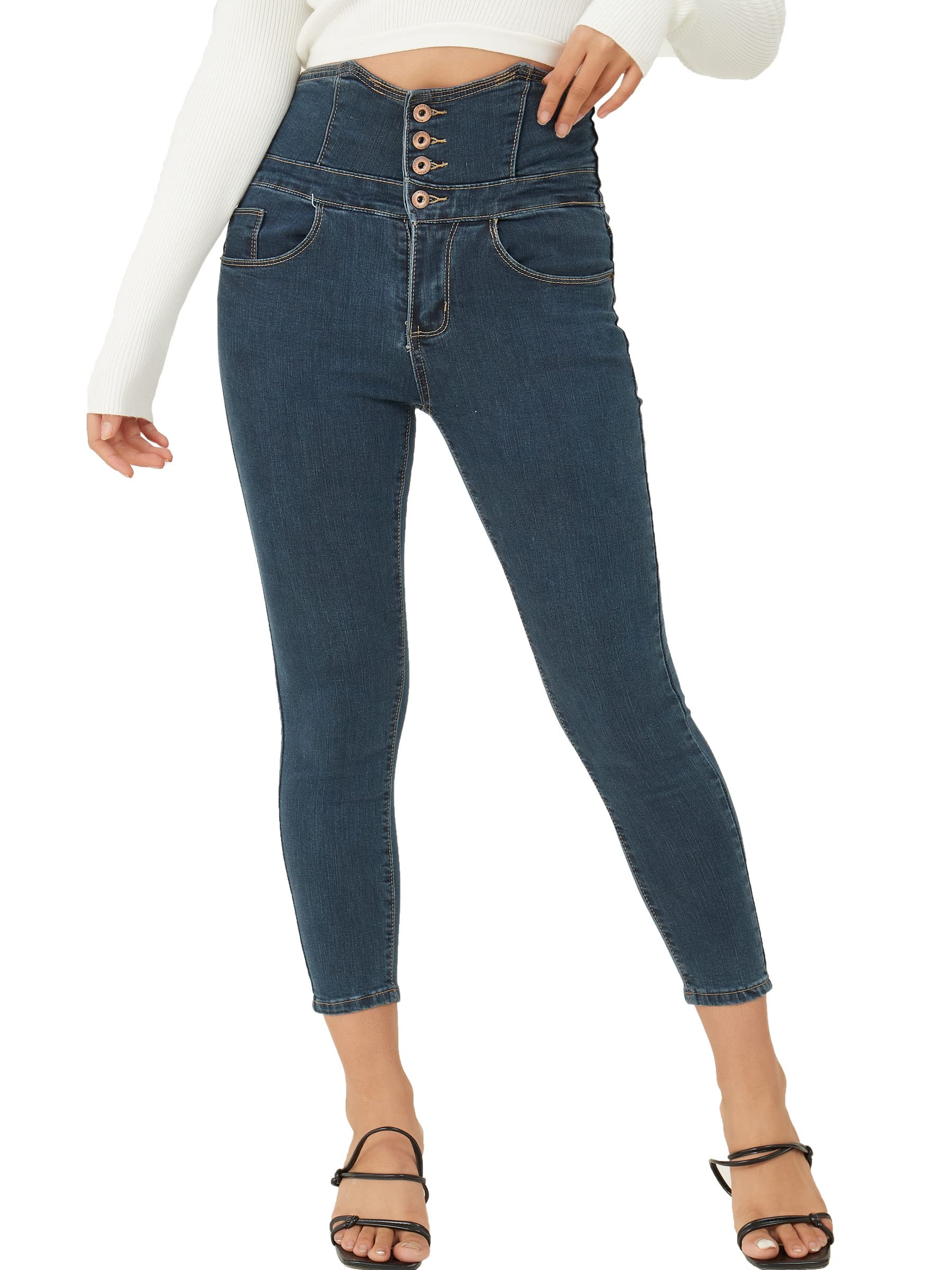 Slarkydog Women's High Waist Skinny Jeans - Retro Stretch Denim Pants for Women, Comfortable & Fashionable, Perfect for Casual Wear, Office & Date Night
