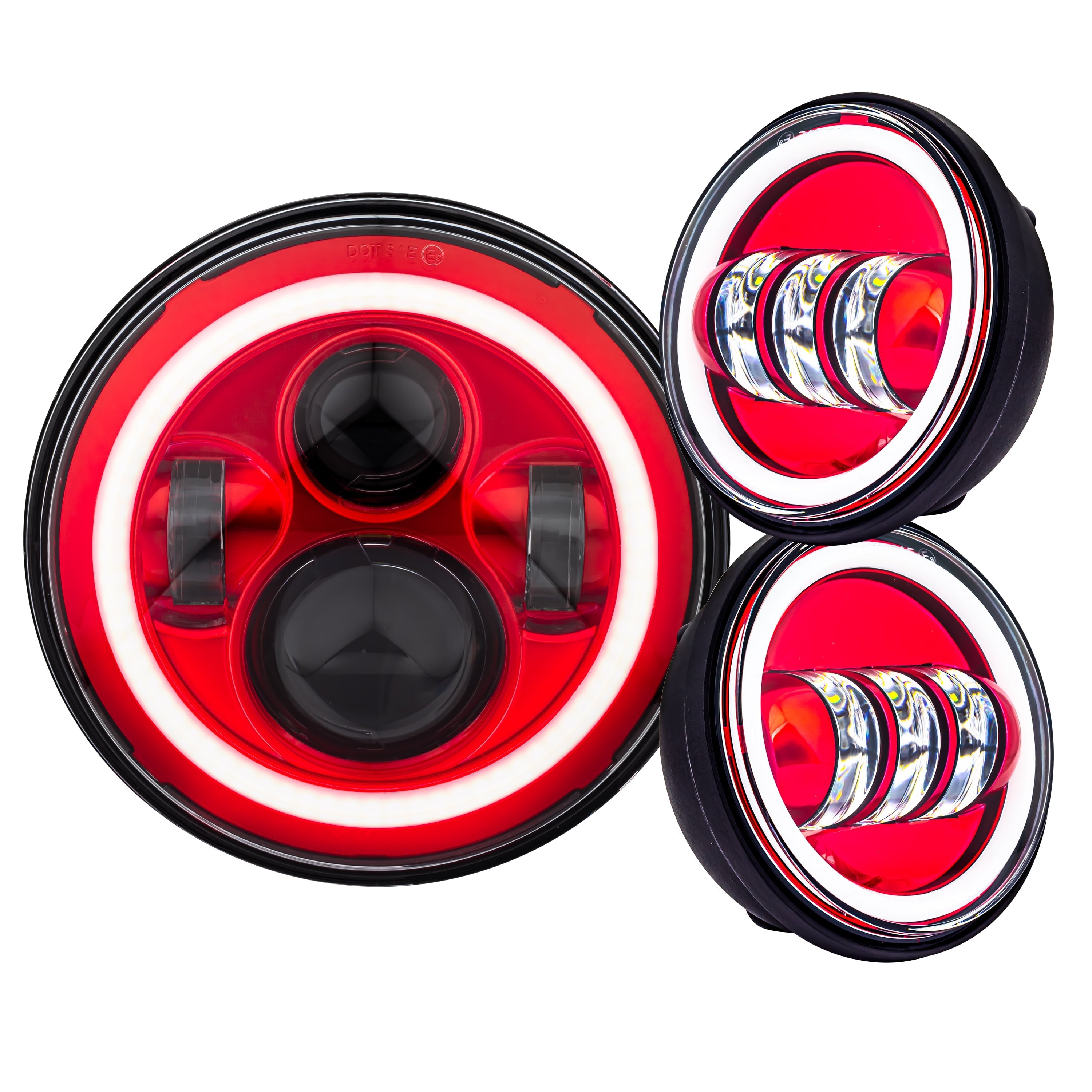 Eagle Lights 7 LED Headlight & 4.5 LED Passing Light Kit for Harley Davidson & Indian Motorcycles - Color Matched Generation I - High Visibility for Night Riding & Safety
