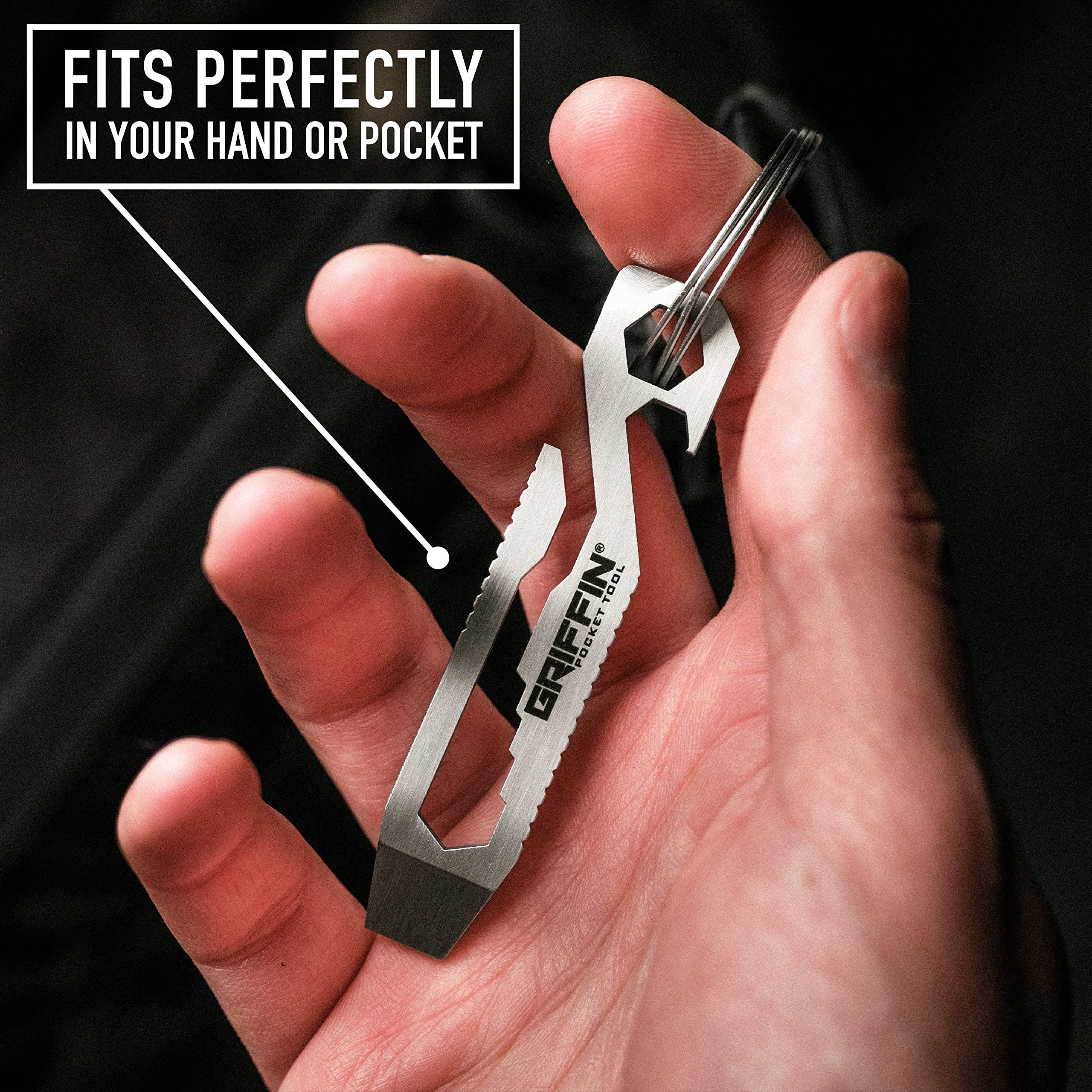 Original Griffin Pocket Tool - Compact Multi-Tool for Everyday Carry (EDC), Outdoor Adventures, and Emergency Situations | Durable Stainless Steel Design for Camping, Hiking, and Survival Gear