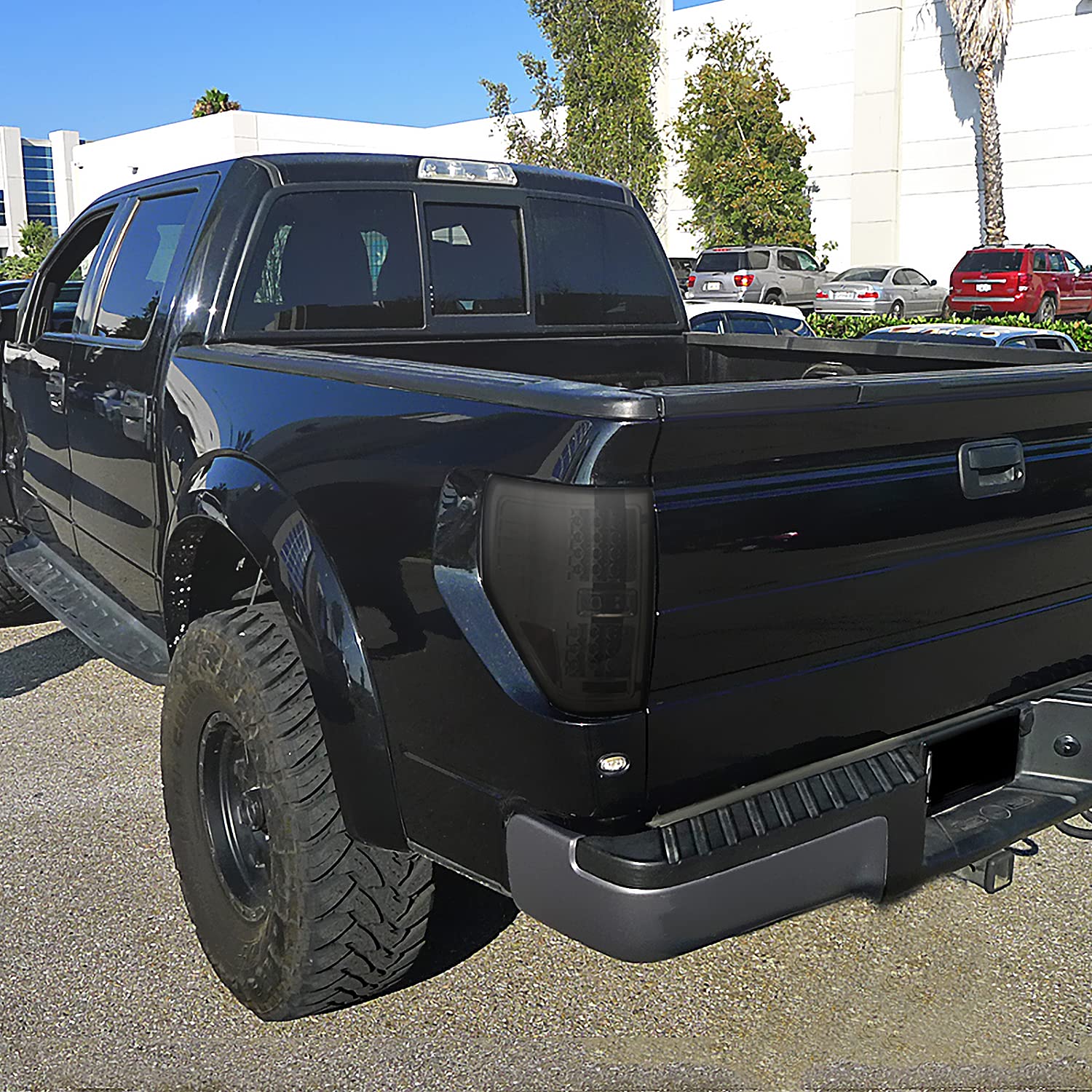 Spec-D Tuning Smoke Lens LED Tail Lights for 2009-2014 Ford F-150 - Left & Right Pair Assembly - Upgrade Your Truck's Style & Visibility for Night Driving & Custom Look