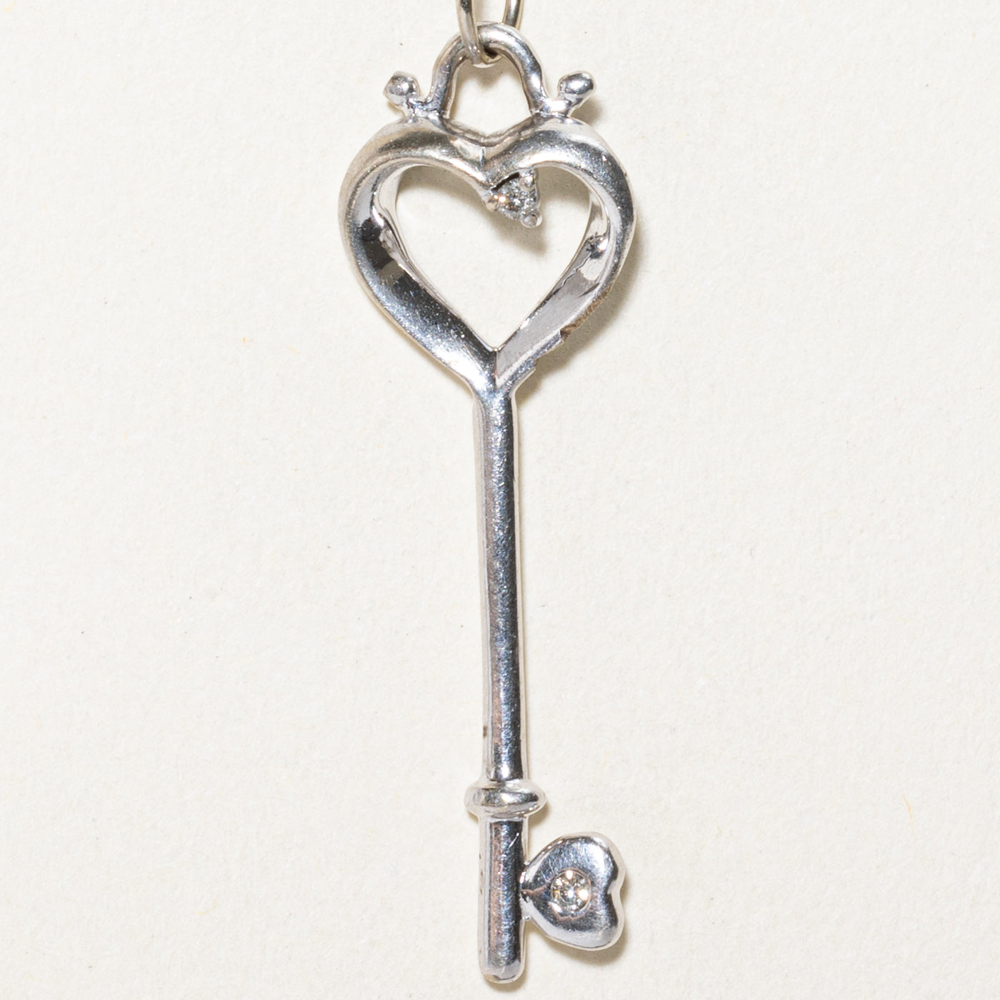 0.02ctw Diamond Heart Key Pendant Necklace - Elegant 14K Gold Jewelry for Women | Perfect Gift for Valentine's Day, Anniversary & Special Occasions