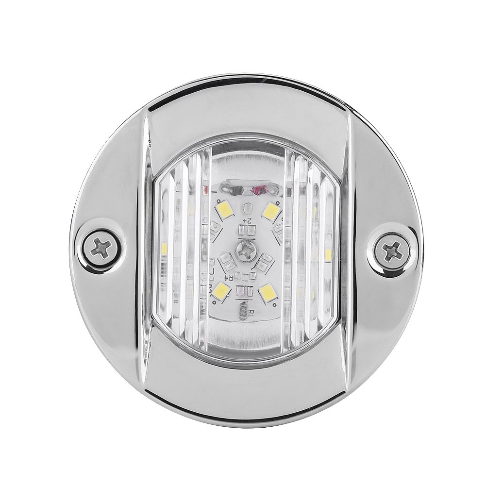 Waterproof LED Stern Lights for Boats - Stainless Steel Marine Transom Lights for Yachts & Sailboats (White) - Perfect for Night Navigation & Dock Safety