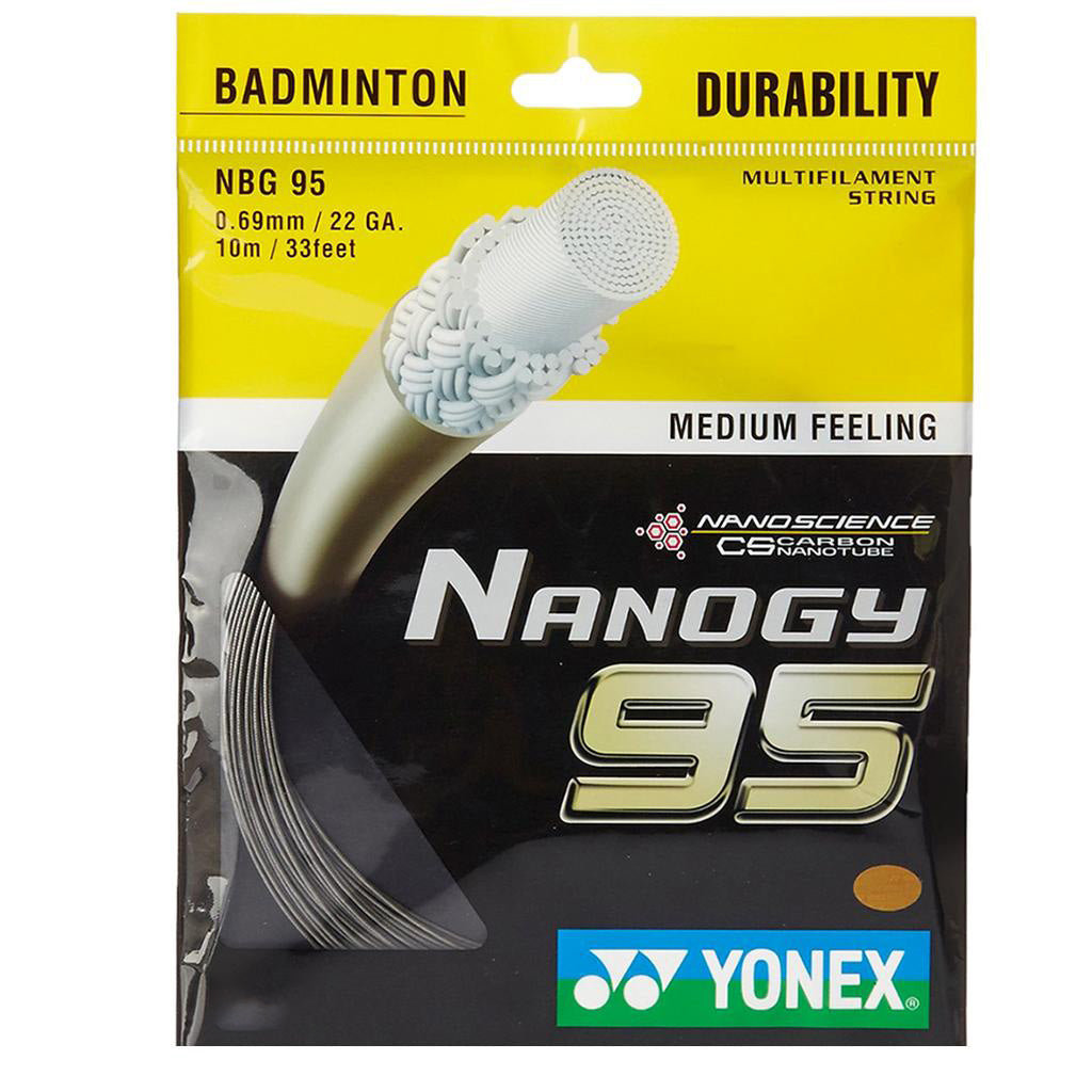 Yonex Nanogy NBG 95 Badminton String - High Performance Synthetic Gut for Power & Control - Perfect for Competitive Players & Tournament Play