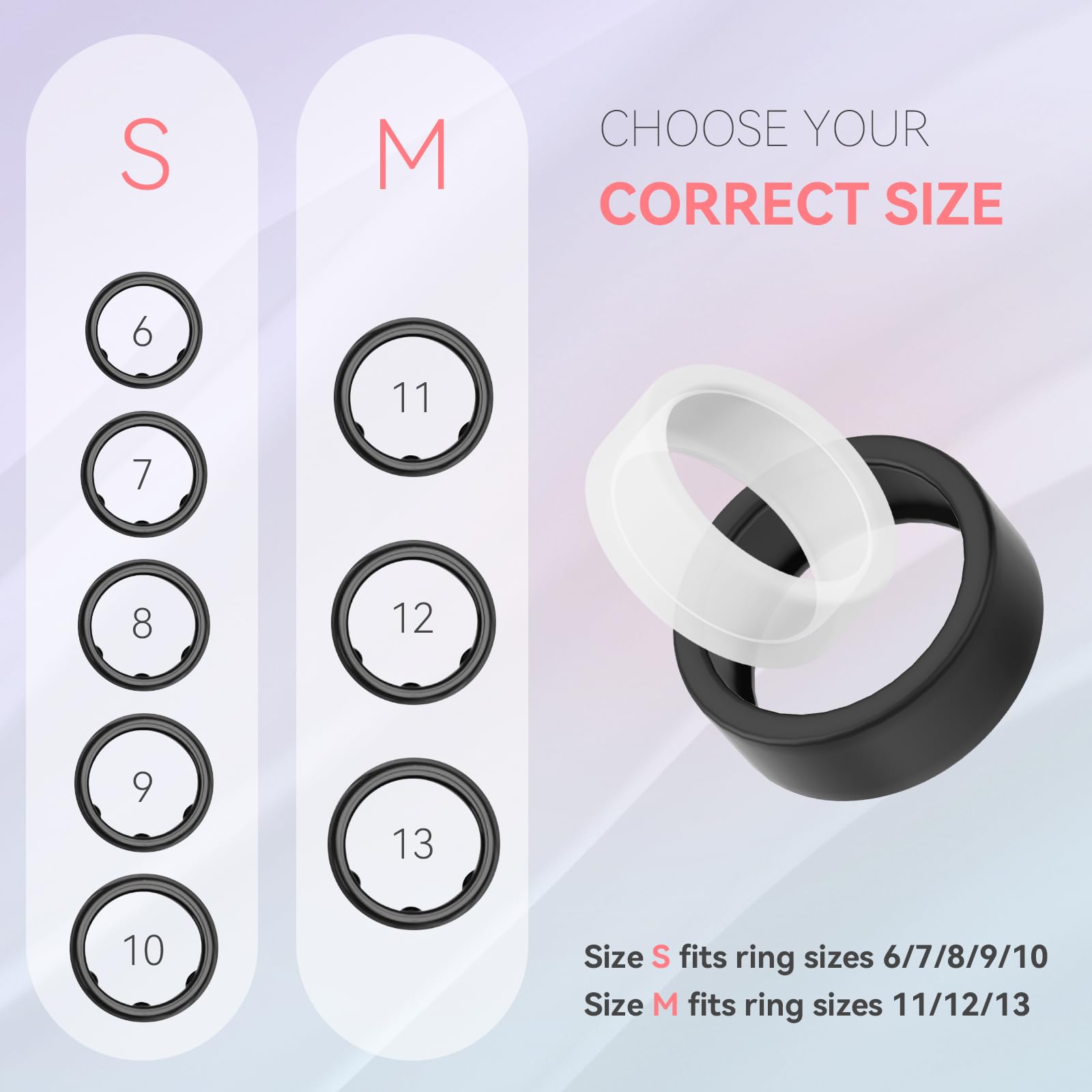 Oura Ring Gen 3 Silicone Protector Cover - 3 Pack Transparent White Elastic Case for Workouts & Sports | Compatible with Sizes 11/12/13 | Durable Gym & Fitness Accessory