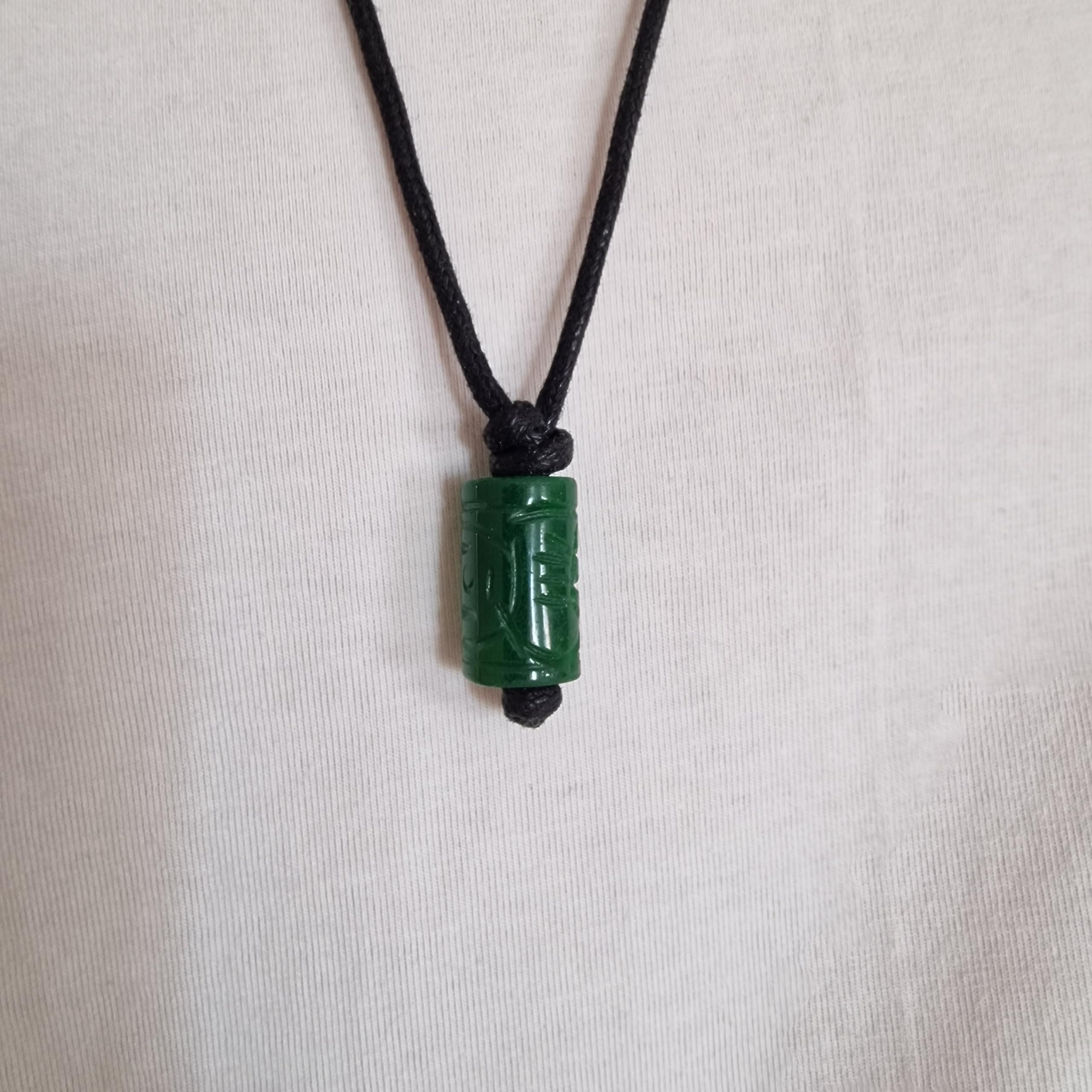 Handmade Dark Green Jade Necklace and Bracelet Set for Men - Premium Gemstone Jewelry for Gifts, Meditation & Spiritual Healing