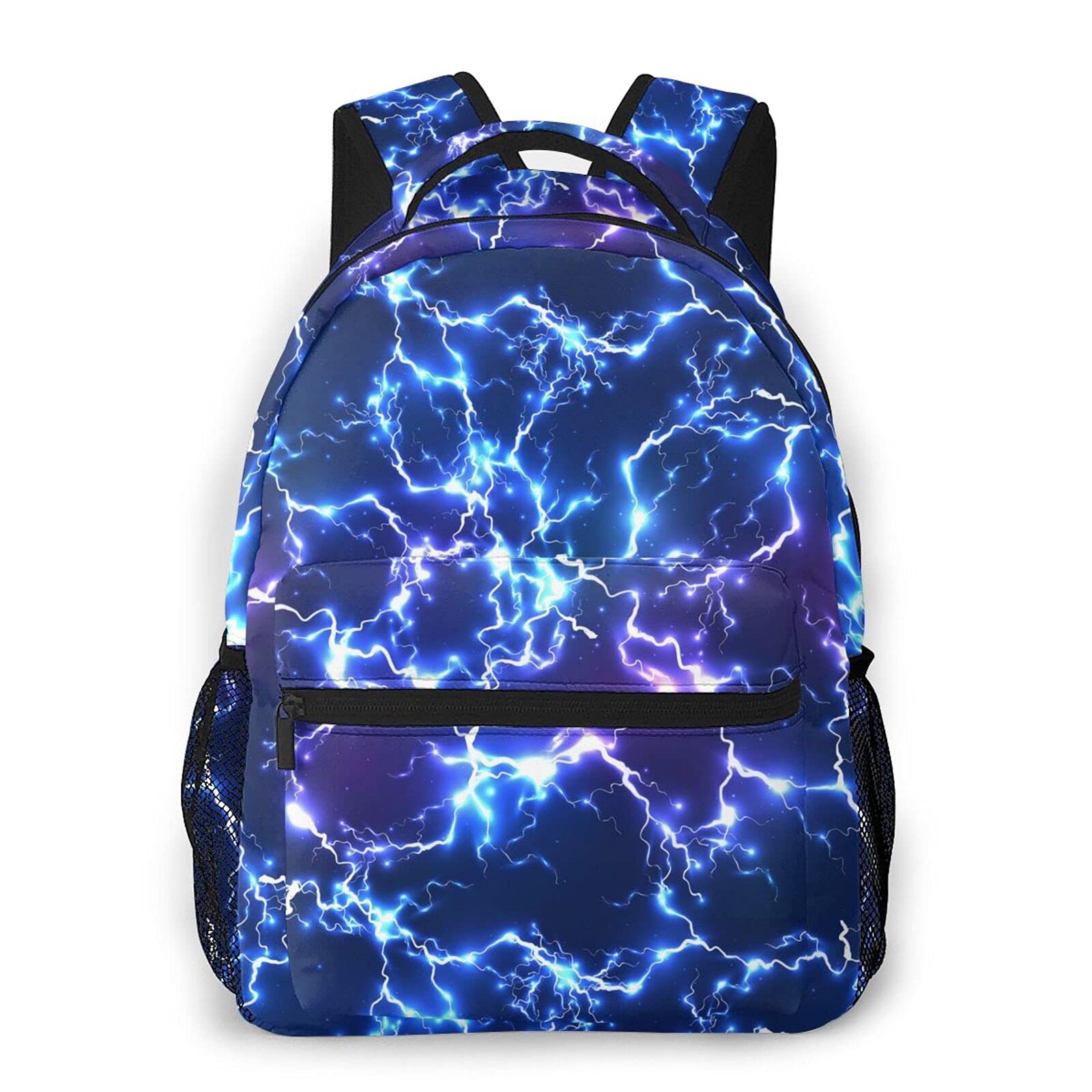 Abstract Blue Lightning Backpack - 16 Inch Laptop Bag for Teens & Adults, Water-Resistant School Bookbag & Casual Daypack - Perfect for College, Travel & Everyday Use