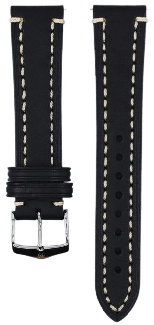 Hirsch Liberty Black 20mm Genuine Leather Watch Band - Premium Replacement Strap for Smartwatches & Traditional Watches | Perfect for Business, Casual & Formal Occasions
