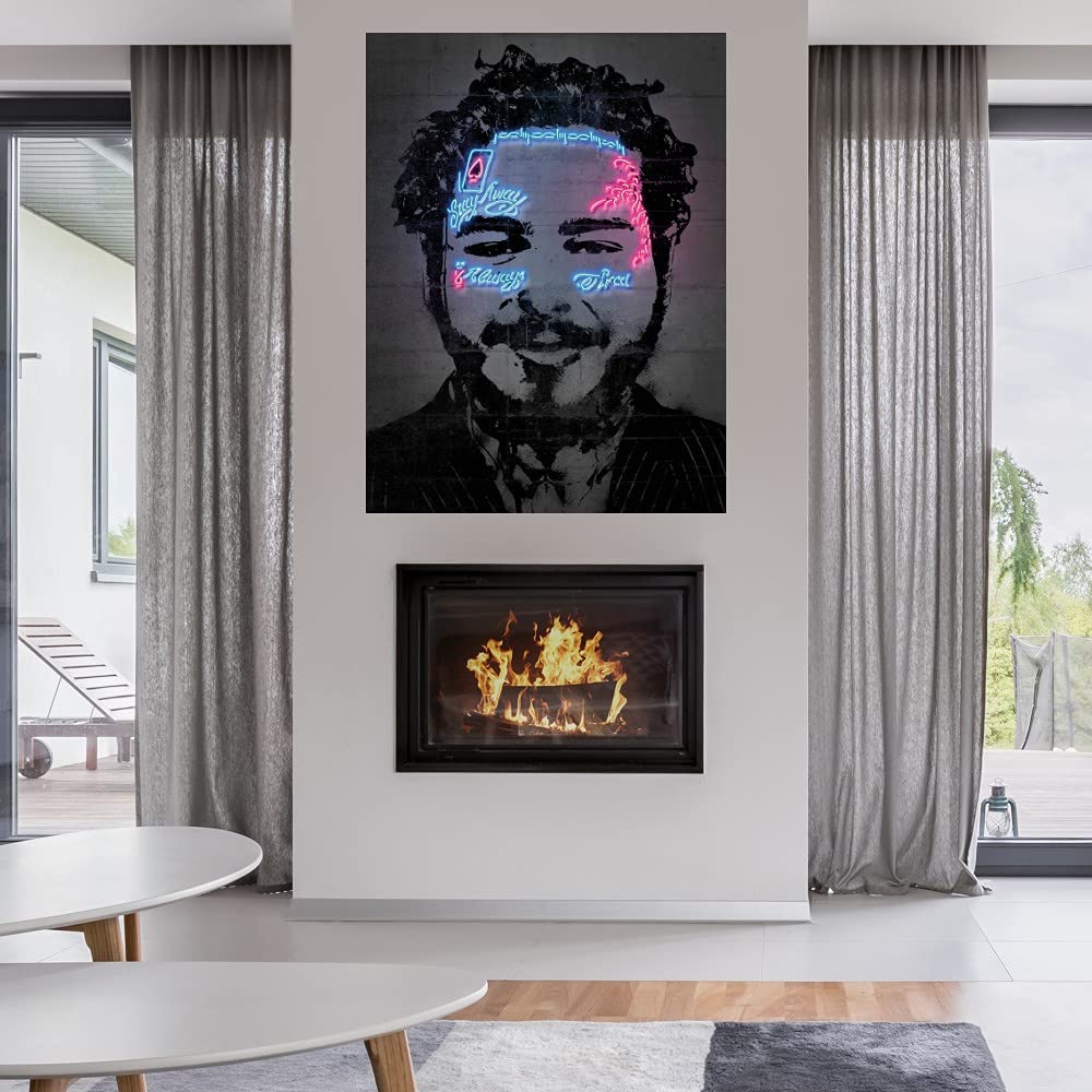 Post Malone Canvas Wall Art Print - 42x56 Inch Modern Music Poster by Octavian Mielu - Ready to Hang Fine Art Decor for Living Room, Bedroom, Office & More - Perfect Gift for Music Lovers & Home Decoration
