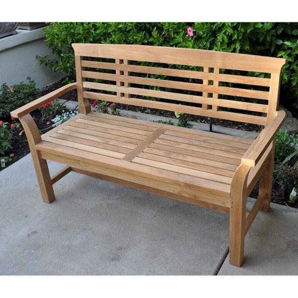 Premium Teak Sakura 2-Seater Outdoor Bench - Handcrafted Garden Patio Furniture for Backyard, Deck & Poolside Relaxation