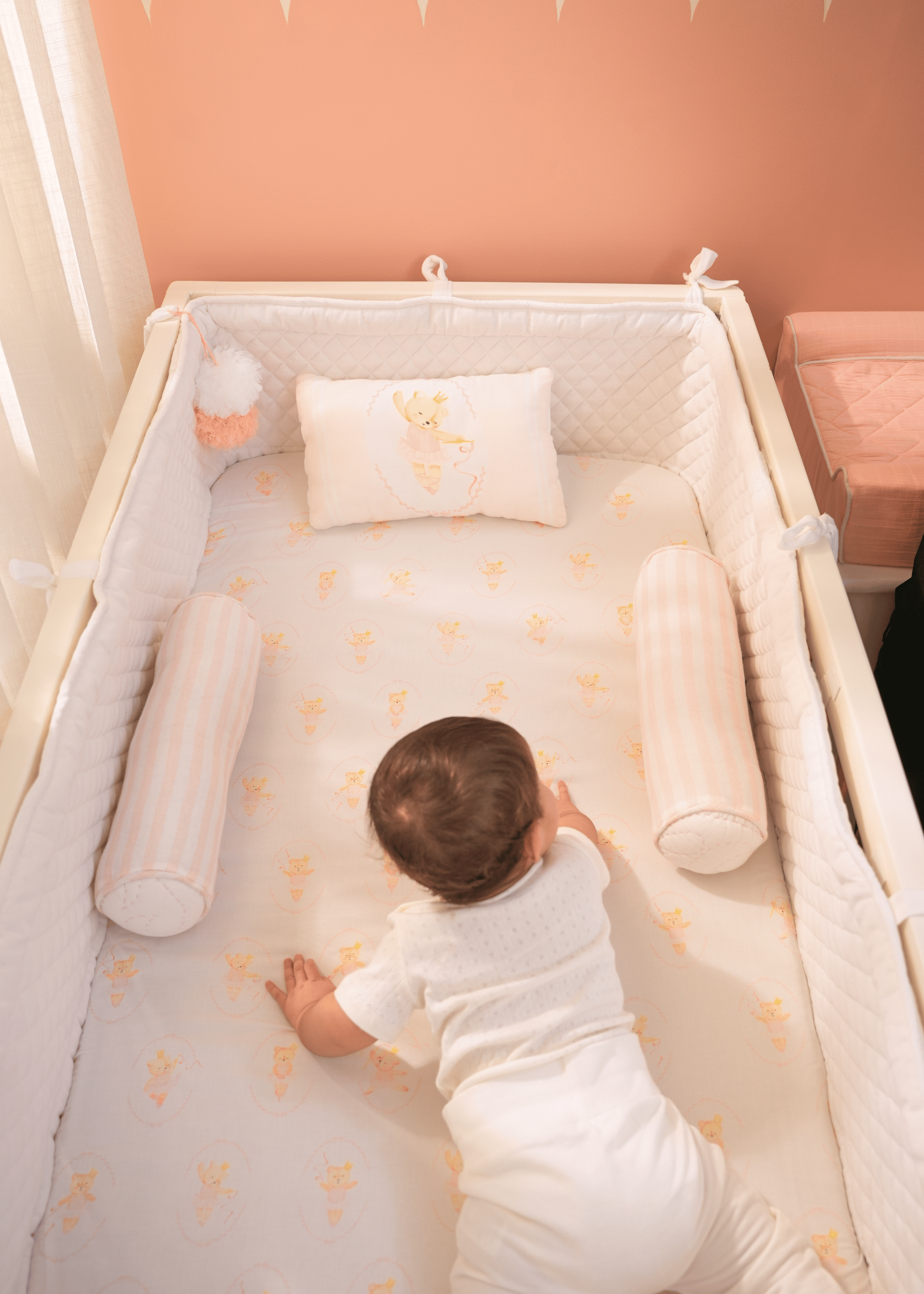 Prima Ballerina Bear Baby Cot Bedding Set - Soft Crib Bedding for Girls Nursery, Perfect for Newborns & Toddlers
