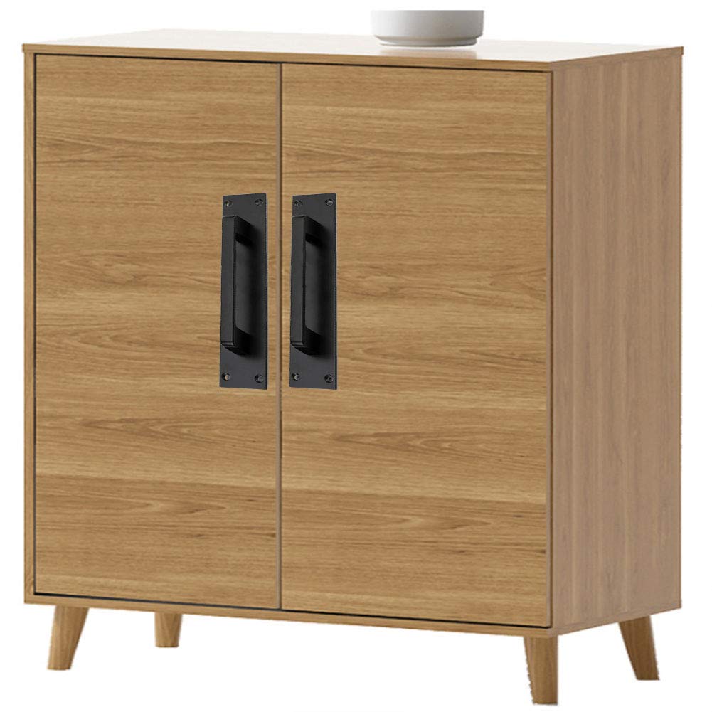 Sliding Door Handles Set - Surface Mount Door Knob & Push Plate Kit - Metal Cabinet Pulls with Screws - Perfect for Kitchen, Closet, and Cabinet Doors