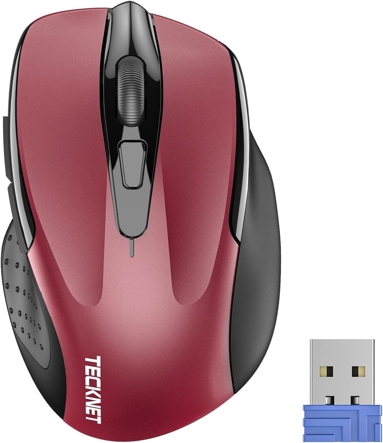 TECKNET Wireless Mouse - 2.4G Ergonomic Optical Mouse with 2600 DPI for Laptop & PC, USB Receiver Included | Perfect for Office Work, Gaming & Home Use