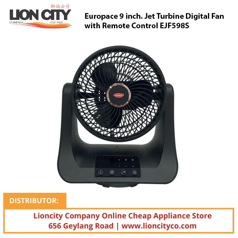 Europace 9 Inch Jet Turbine Digital Fan with Remote Control EJF 598S - Powerful Cooling for Home, Office & Bedroom - Quiet High Velocity Air Circulation Fan