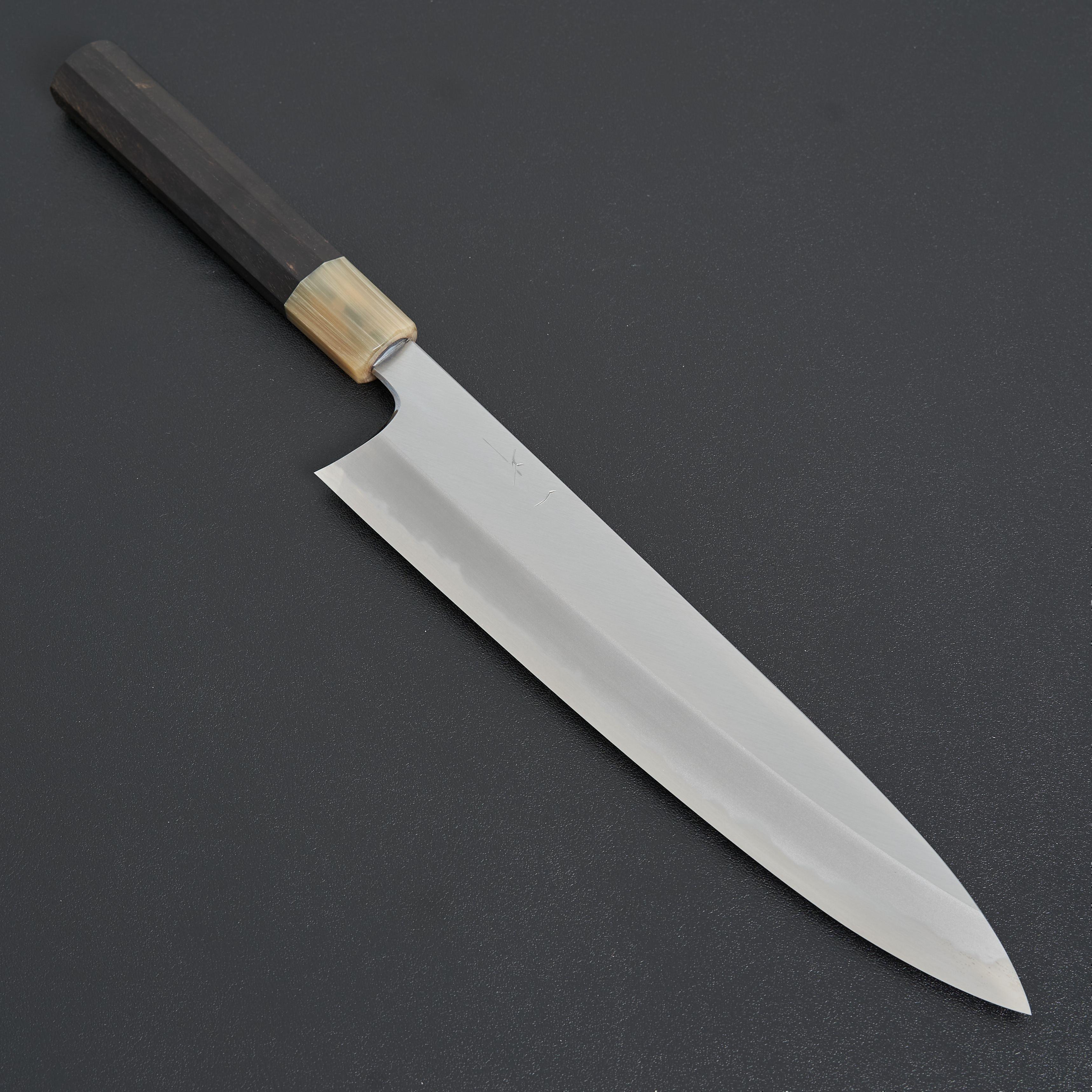 Premium Hitohira Tanaka Kyuzo Blue #1 Steel 270mm Migaki Gyuto Japanese Chef Knife with Taihei Ebony Handle - Perfect for Sushi, Meat Slicing & Professional Kitchen Use