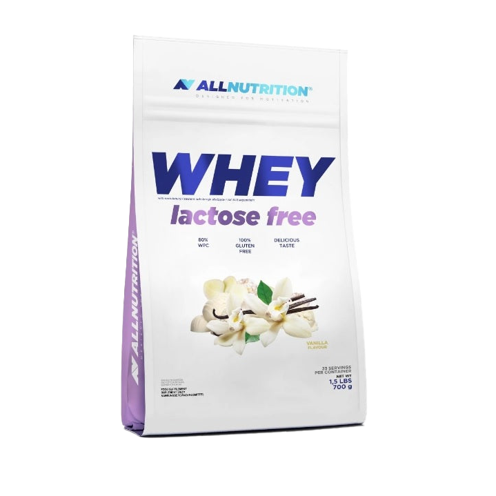 Allnutrition Whey Protein Powder - Lactose Free, Vanilla Flavor, 700g for Muscle Recovery & Post-Workout Nutrition | Gym Supplements & Healthy Lifestyle