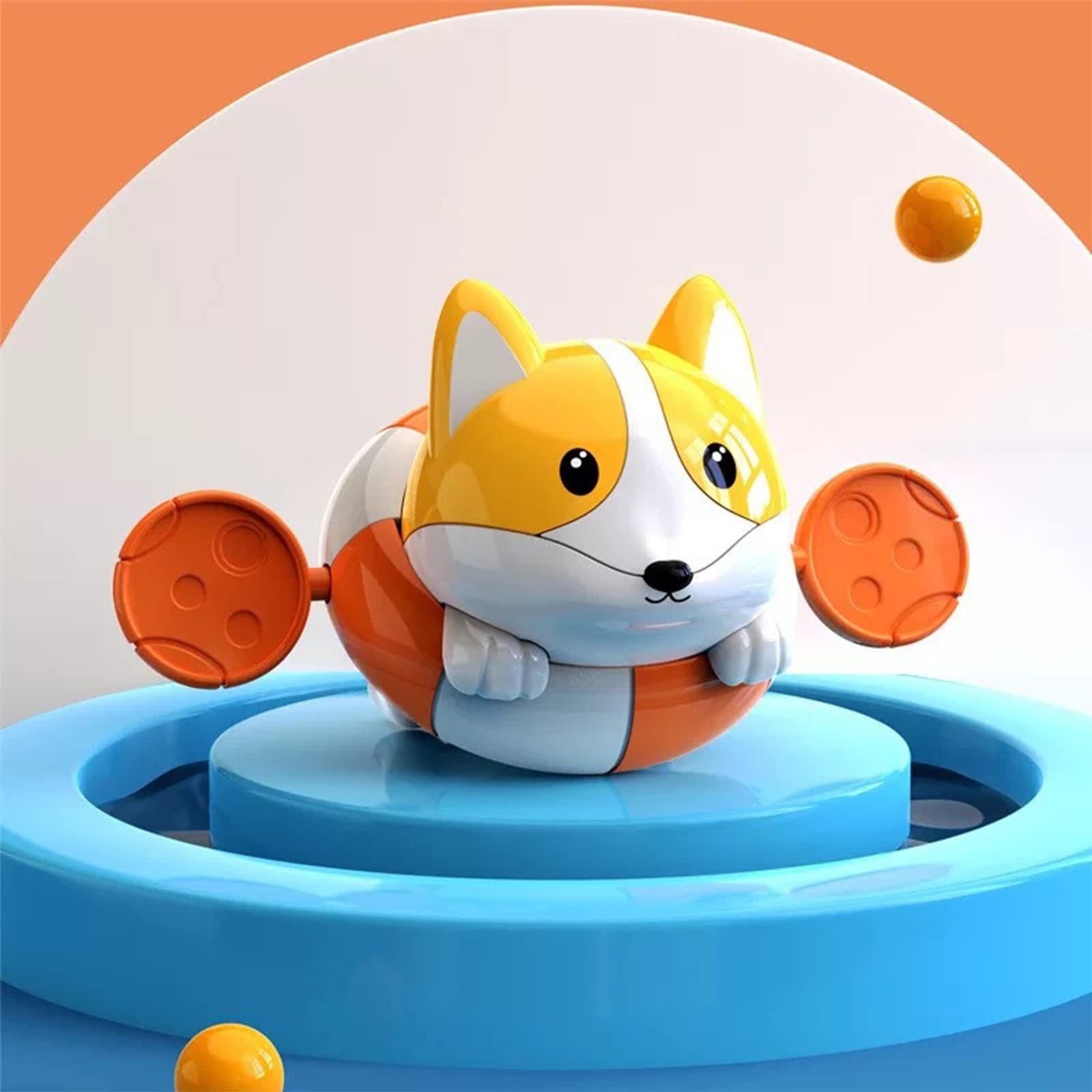 BXIRSM Wind-Up Swimming Corgi Bath Toy - Pull String Floating Puppy Rowing Bathtub Toy for Kids | Fun Water Play for Boys & Girls | Perfect for Bathtime, Pool Parties & Toddler Sensory Play