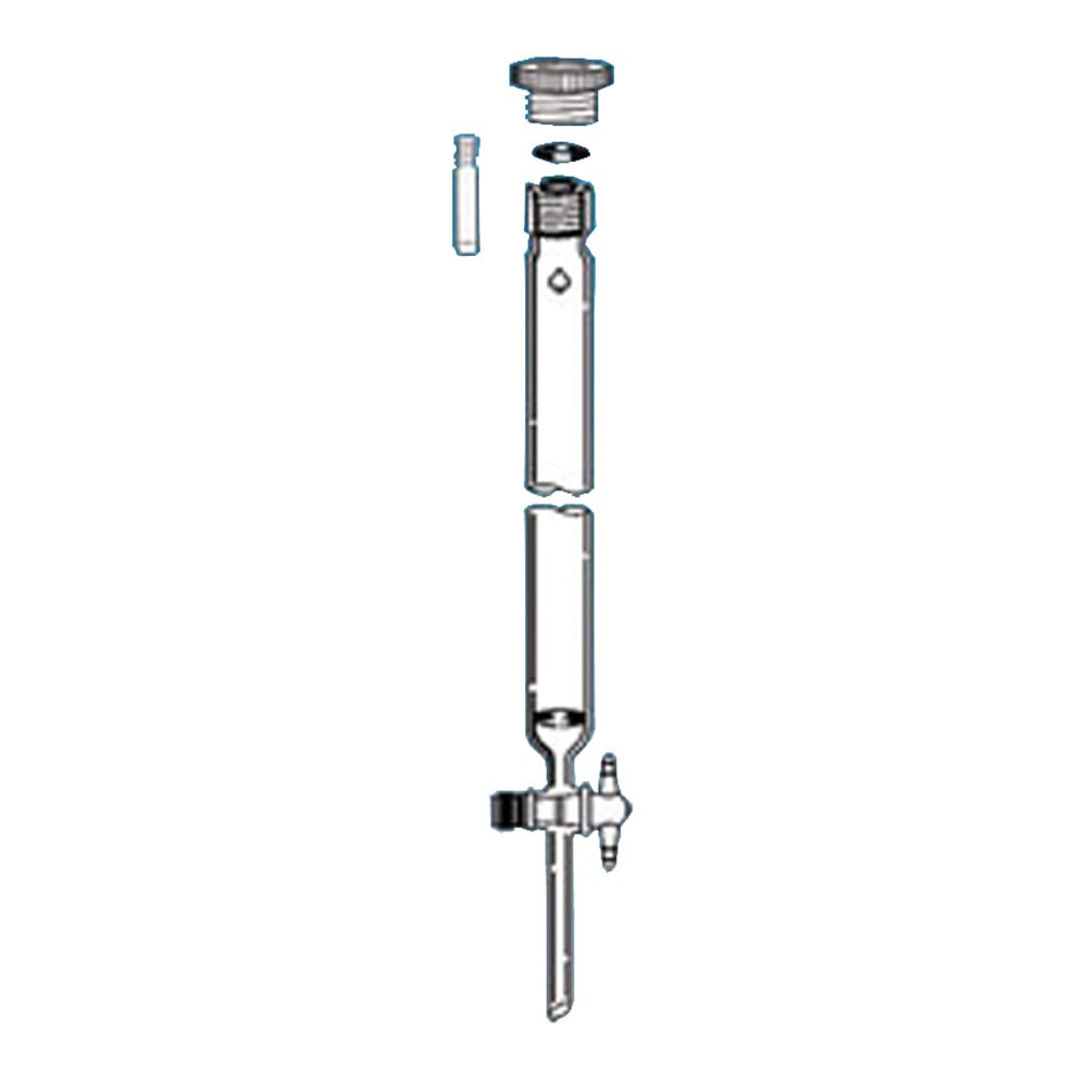 5905-39 Series Chromatographic Column with Filter Disc and #15 Thread - 19mm Diameter x 61cm Length for HPLC, GC, and Laboratory Chemical Analysis