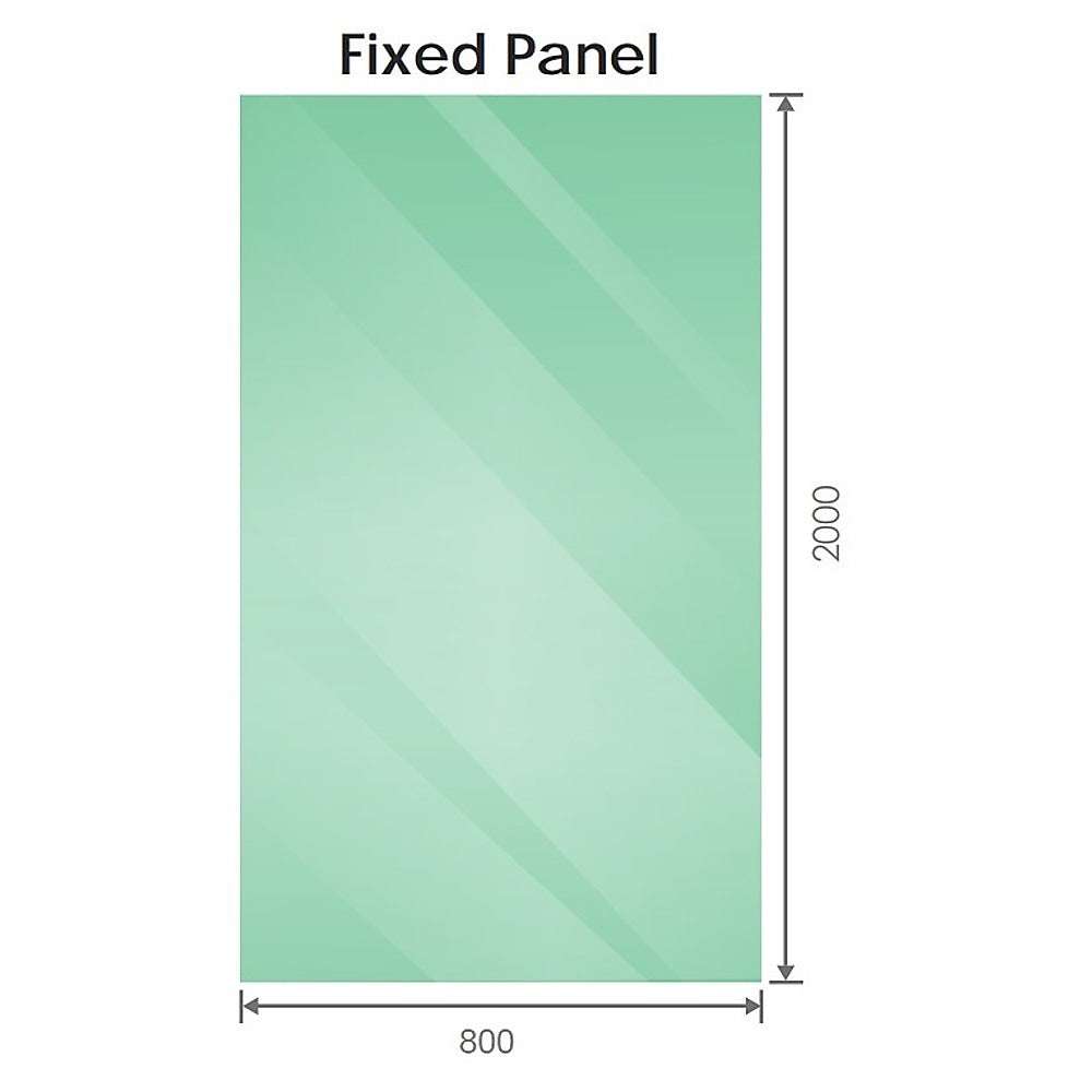 120x80cm Frameless Corner Shower Screen with Chrome Channel & Brass Hinges, Square Knob Handle - Perfect for Modern Bathroom & Spa Style Enclosures