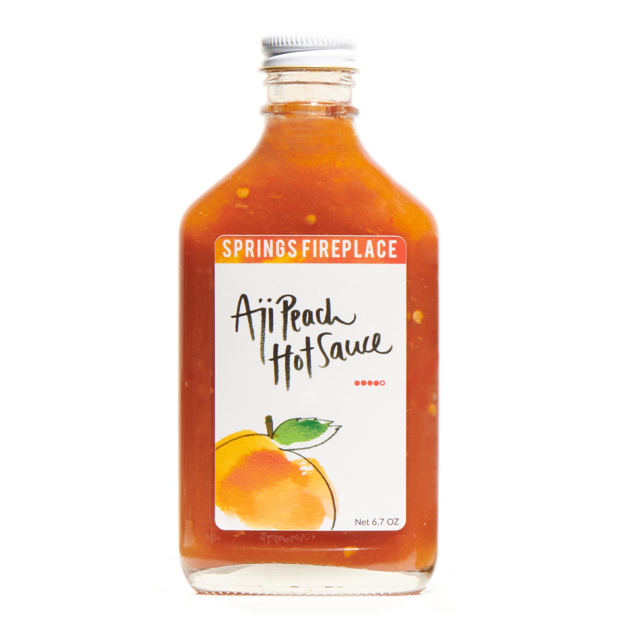 Organic Aji Peach Hot Sauce - Small Batch, Gluten-Free, Low Sugar, All-Natural with Aleppo & Aji Limon Peppers - 200ml (6.7oz) - Perfect for Grilling, Marinades & Spicy Dishes