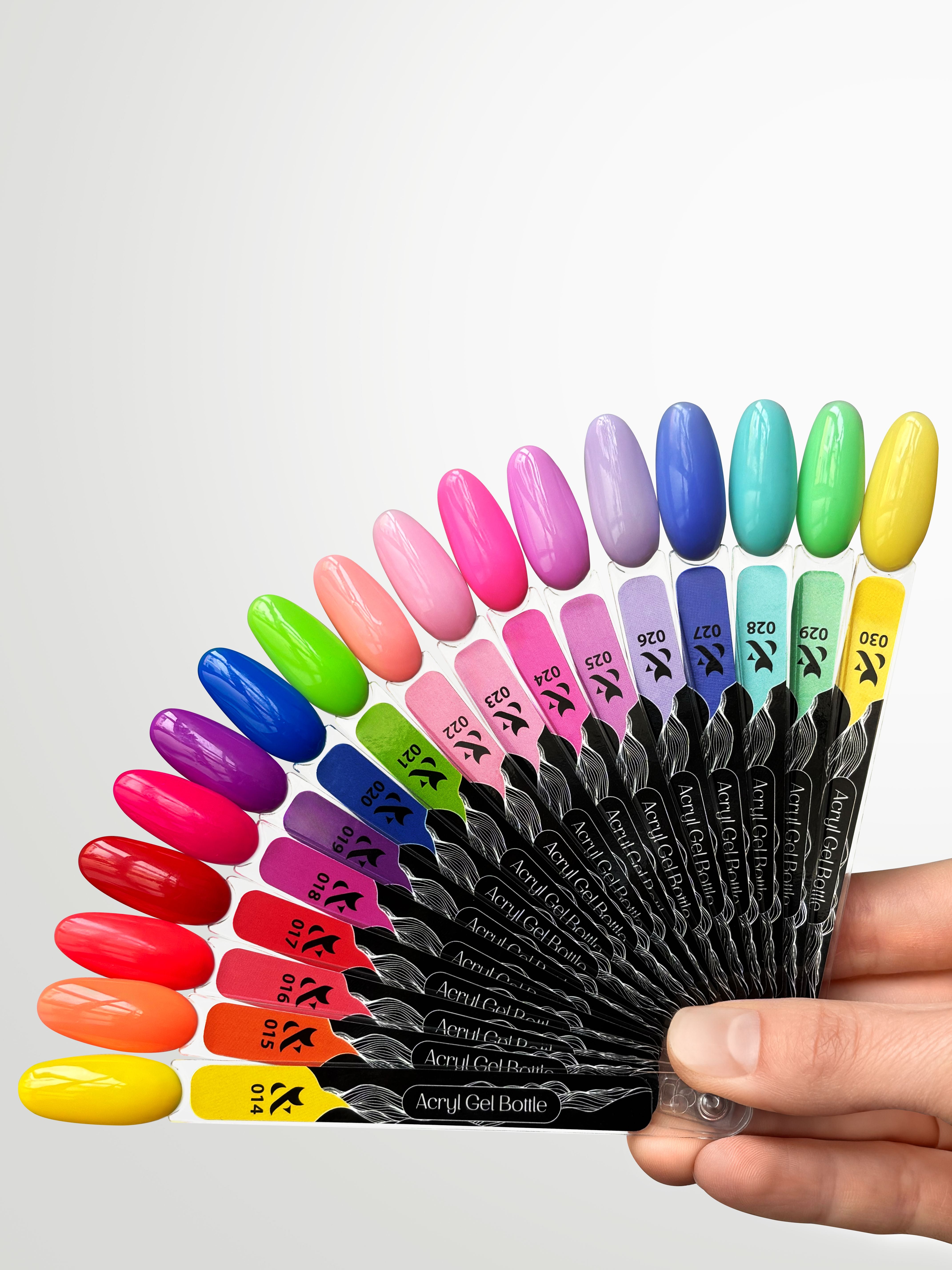 Acrylic Gel Nail Tips Set of 17 (014 & 030) - Professional False Nails for Manicure & Nail Art - Perfect for Salon, Home Use & DIY Nail Extensions