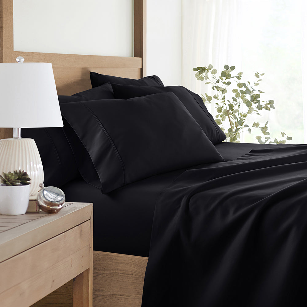 6-Piece Luxury Cotton Bed Sheet Set - Soft, Breathable & Wrinkle-Free - Perfect for Master Bedroom, Guest Room & Dormitory