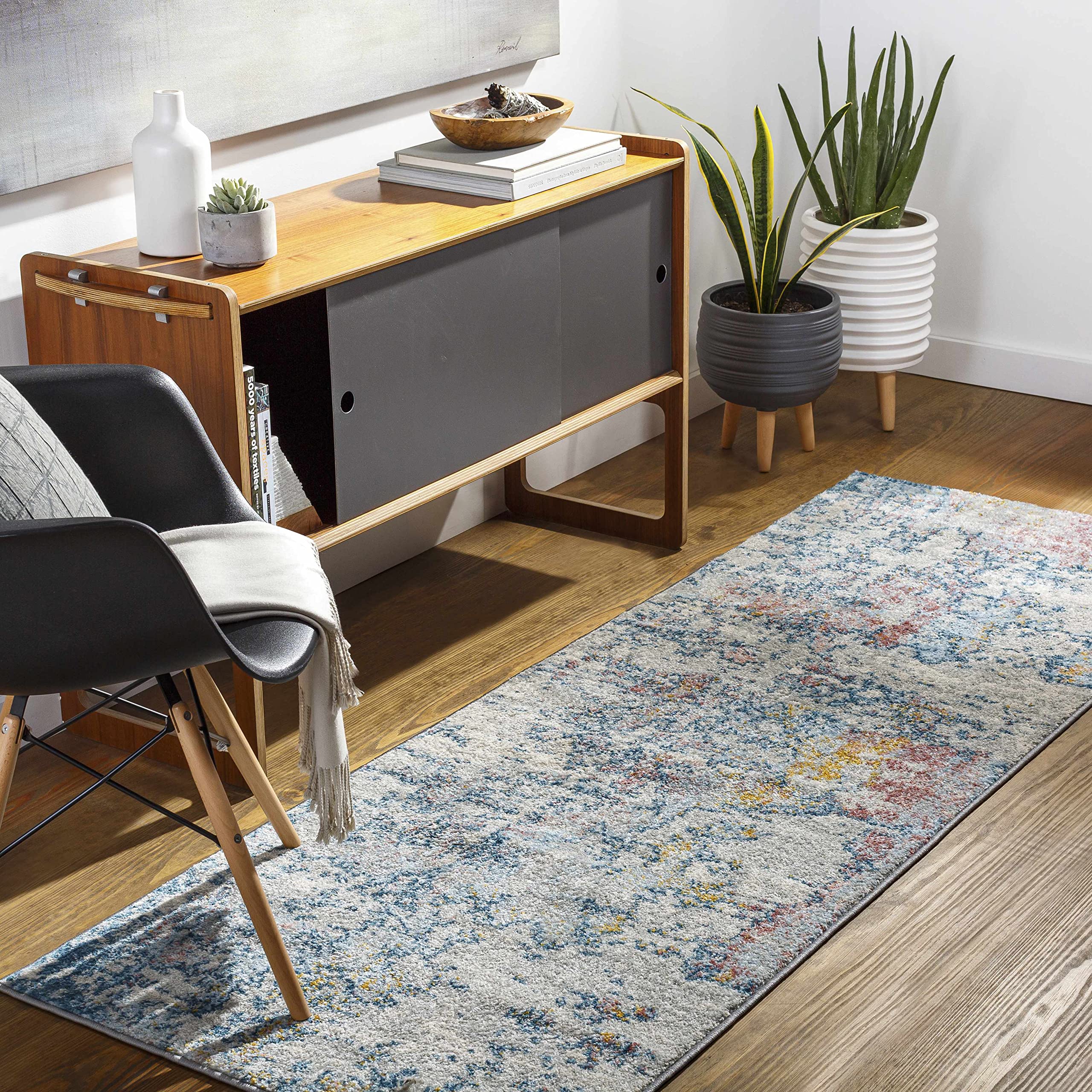 Modern Hauteloom Tambalisa Area Rug for Living Room & Bedroom - Soft Beige, Orange, Gray - 9' x 12' - Perfect for Home Decor, Cozy Spaces & Interior Design