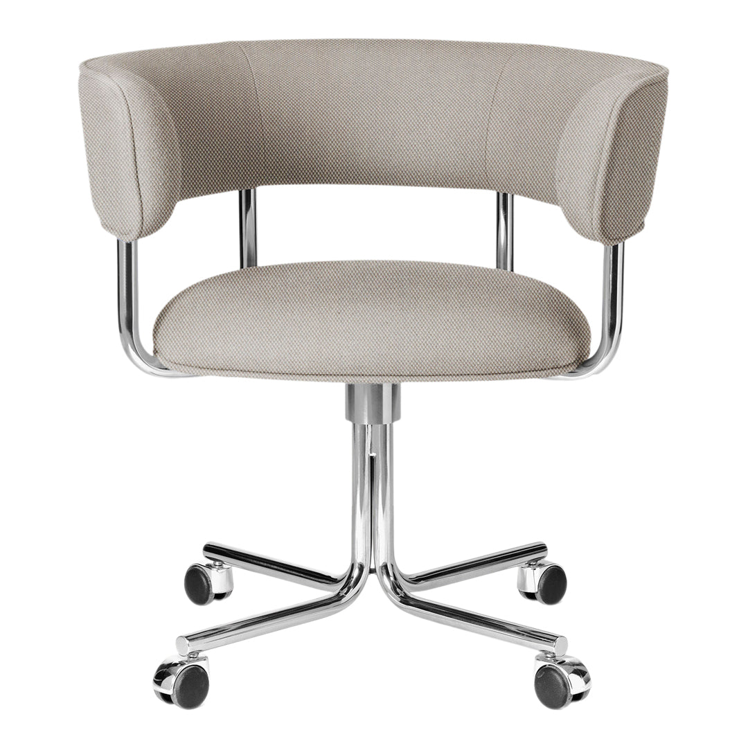 Swivel Dining Armchair with Wheels - Modern Rolling Chair for Kitchen, Dining Room, or Office - Comfortable & Stylish Seating Solution