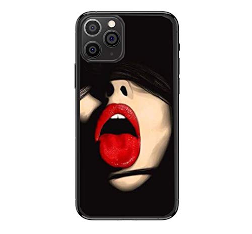 **Red Shiny Lips iPhone 11 Case for Girls - Anti-Scratch, Reinforced Corners, Tempered Glass Back Cover, Fashion Design, Soft TPU Bumper Frame - Perfect for Daily Use, Parties & Gifts (iPhone 11 Case)**