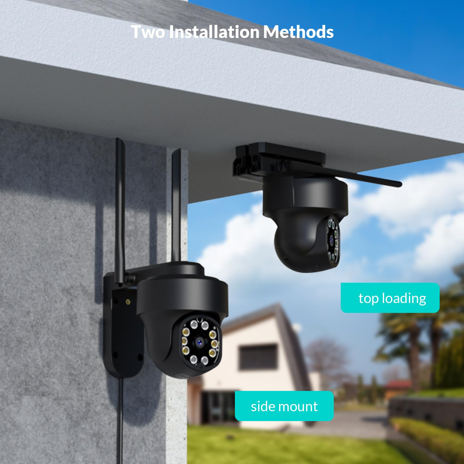 NETVUE WiFi Surveillance Camera with FHD Color Night Vision, 360° PTZ Outdoor Security Camera, Human Detection & Wireless Connectivity - Ideal for Home Security, Baby Monitoring & Pet Watching (Black)