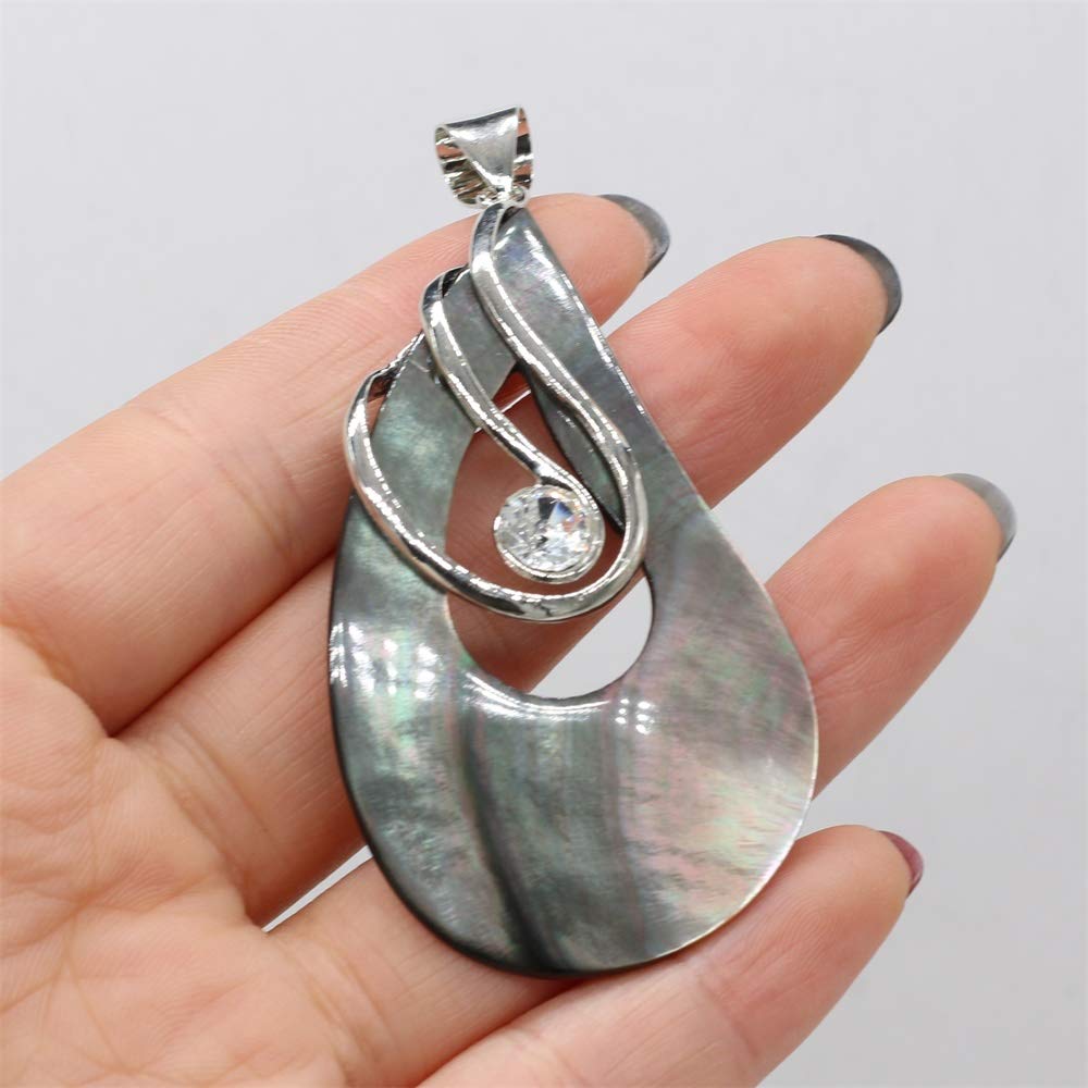 Natural White Shell Teardrop Pendant & Mother of Pearl Pendant - Set of 2 DIY Jewelry Making Charms for Necklace, Bracelet - Perfect for Beach Wedding, Boho Style Accessories, Handmade Craft Projects