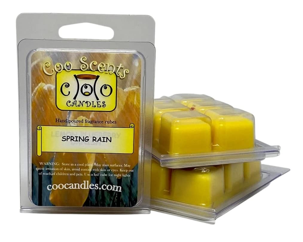 3 Pack Soy Blend Wickless Candles - Highly Scented Wax Melts in Spring Rain Fragrance for Home, Office & Relaxation Aromatherapy
