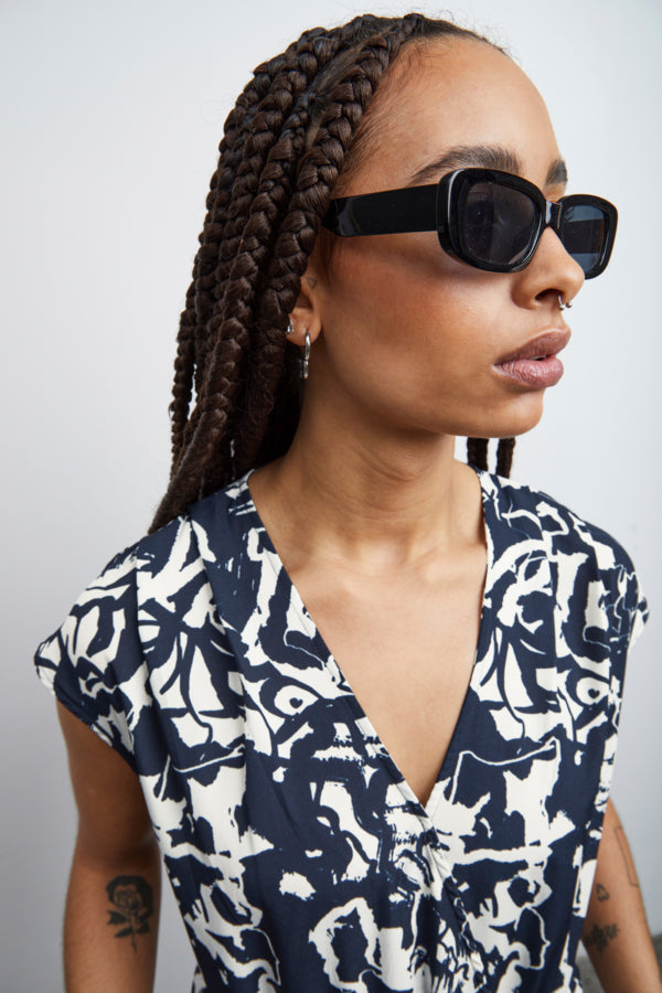 Bruce Dress (Total Eclipse) - Elegant Floral Print Women's Dress for Casual Wear, Date Night & Summer Outfits