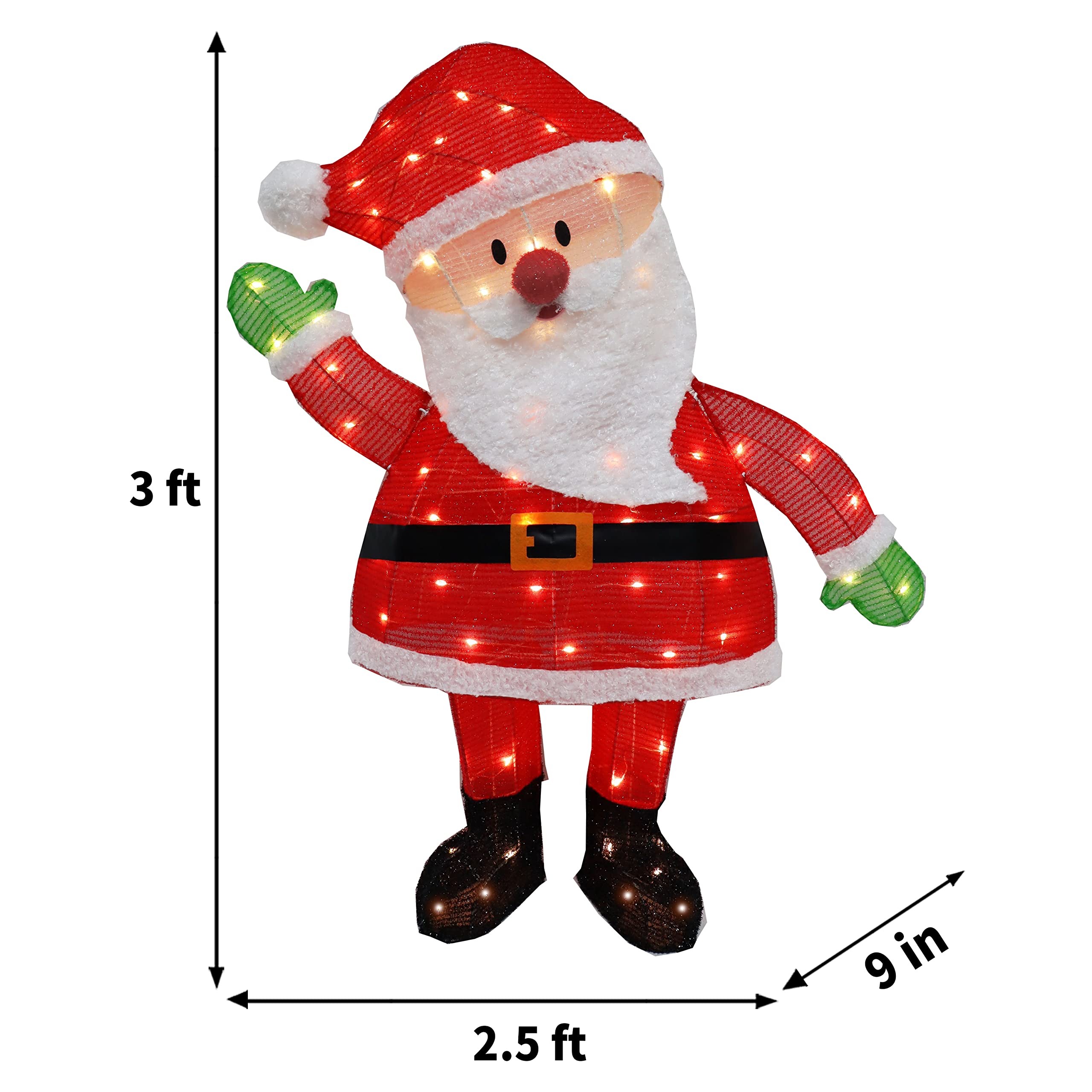 Joiedomi 70 LED Warm White Christmas Santa Yard Light - Outdoor Holiday Decor for Garden, Lawn, and Christmas Events | Perfect for Front Yard Decorations, Holiday Parties, and Seasonal Festivities